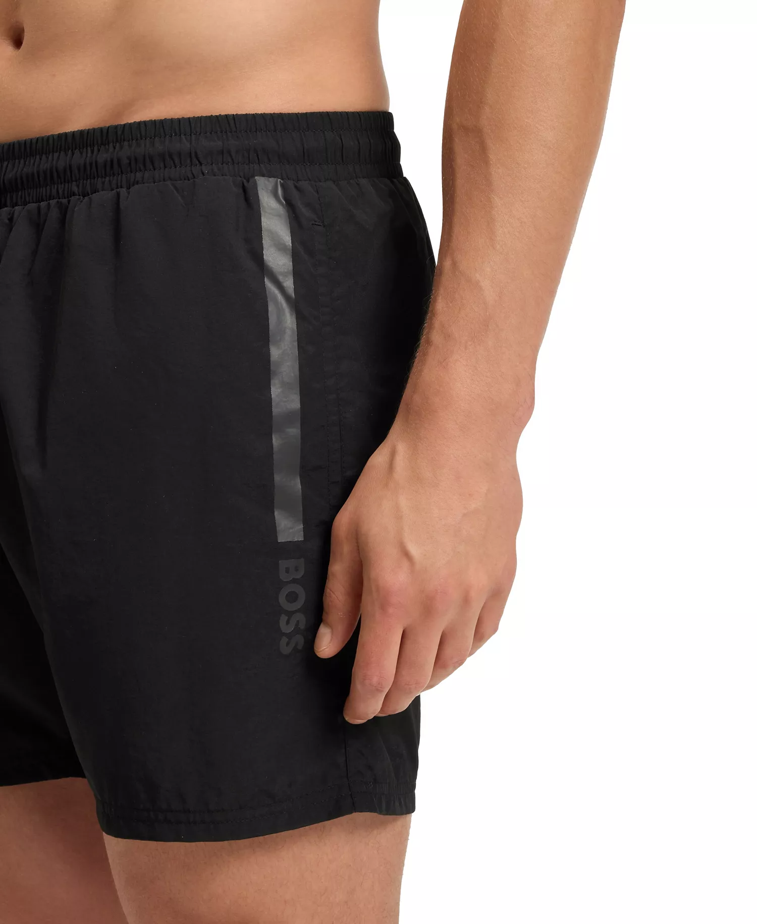 Men's Foil-Printed Logo Swim Shorts - Black - 2XL