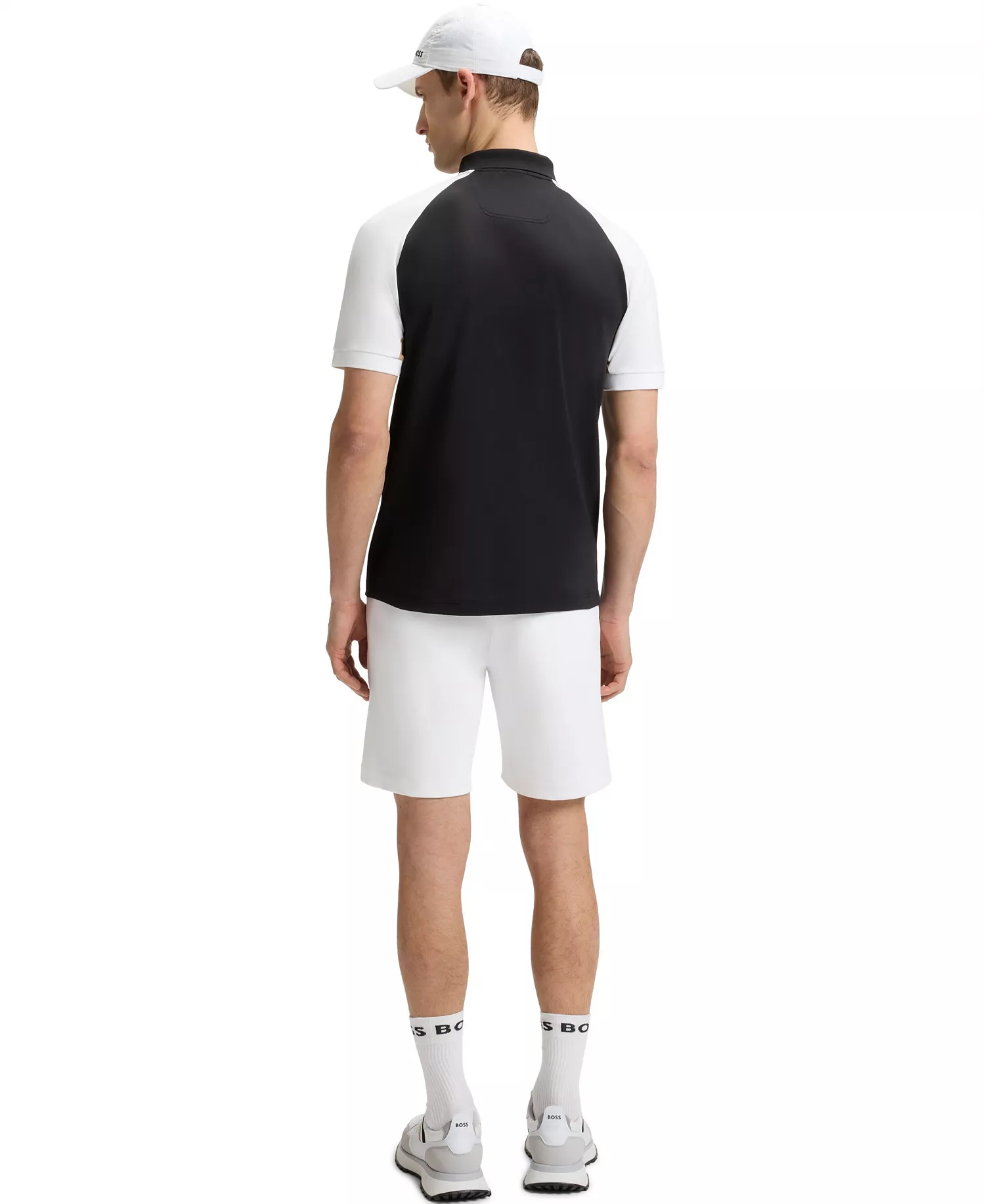 Men's Active Paddy Colour-Blocked Polo Shirt - Black - 2XL