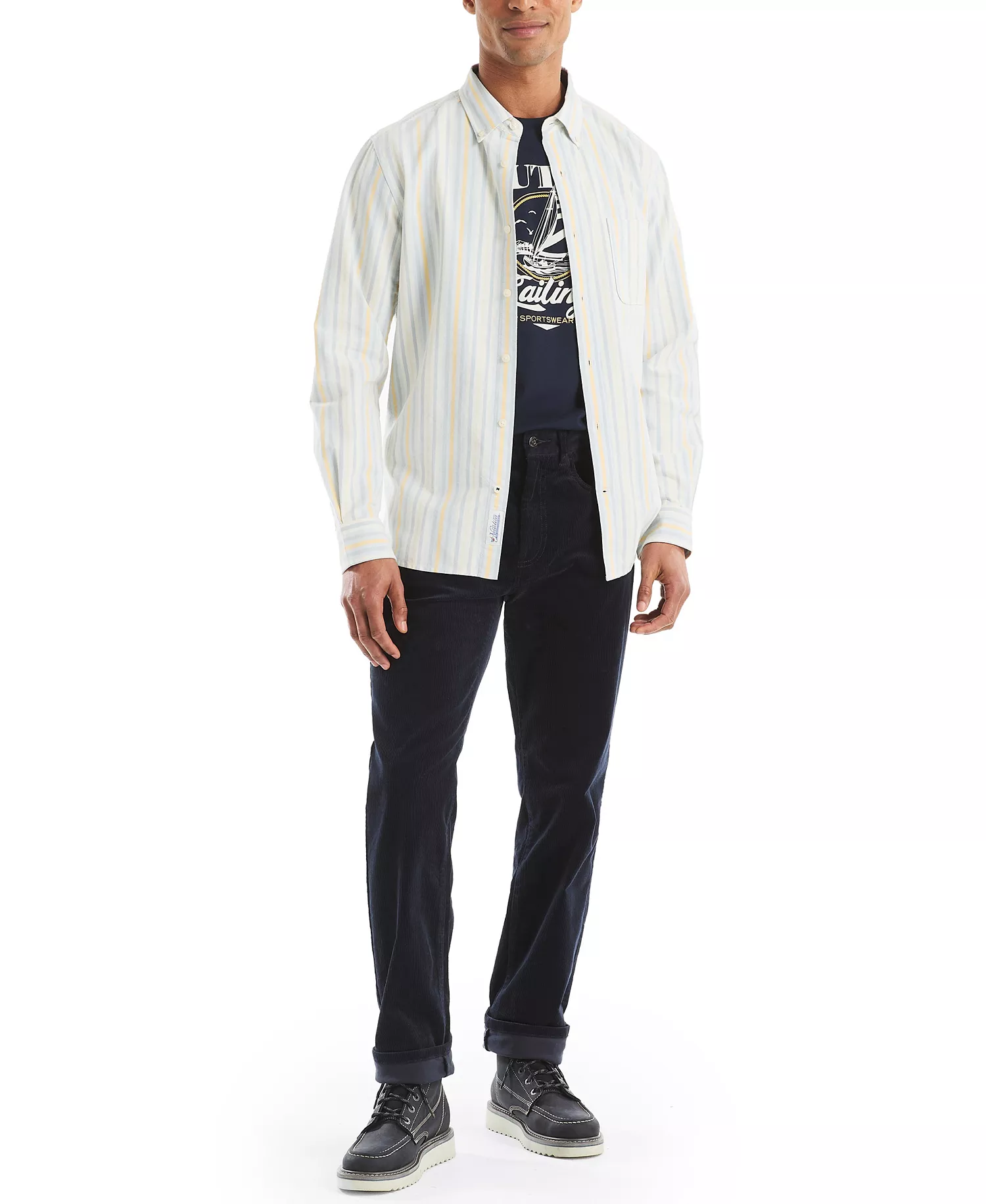 Men's Long Sleeve Button-Down Shirt - Sail White - 2XL