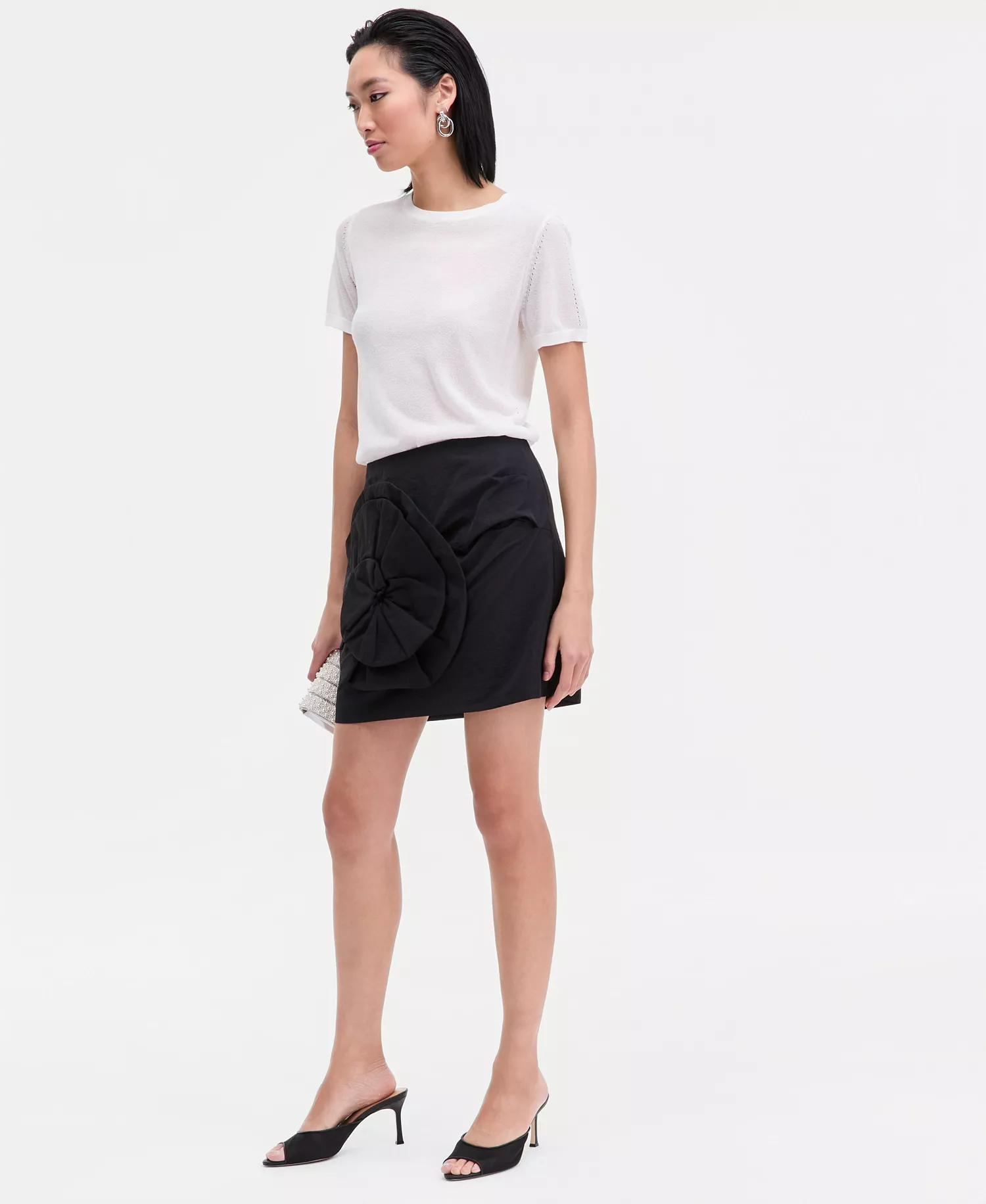 Women's Rose Mini Skirt, Macy's Exclusive - Deep Black - 0