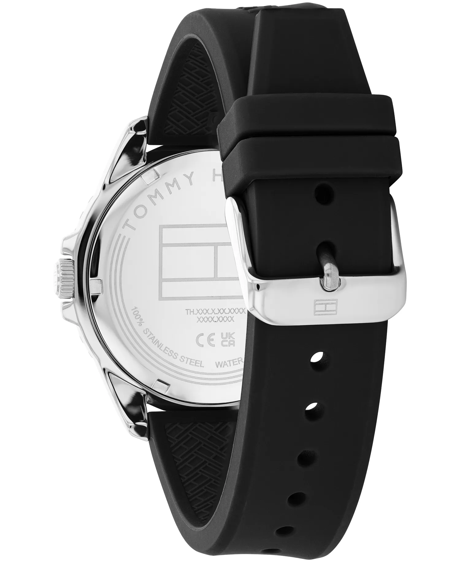 Men's Quartz Black Silicone Strap Watch, 42mm - Black - 42mm