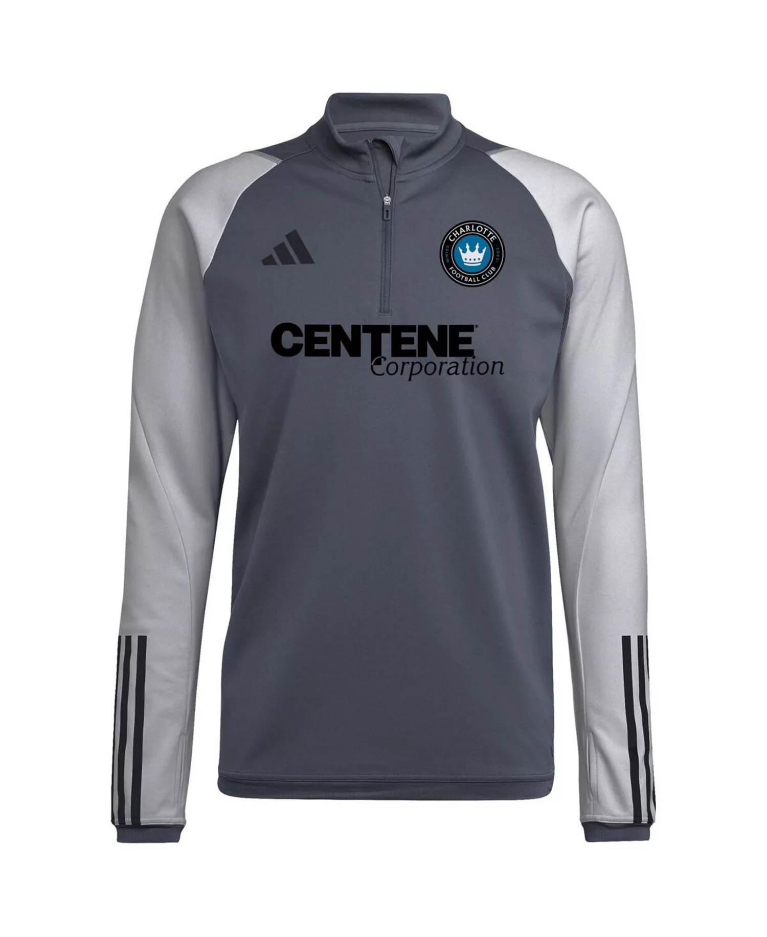 Men's Gray Charlotte FC 2023 On-Field AEROREADY Quarter-Zip Training Top - Gray - 2XL