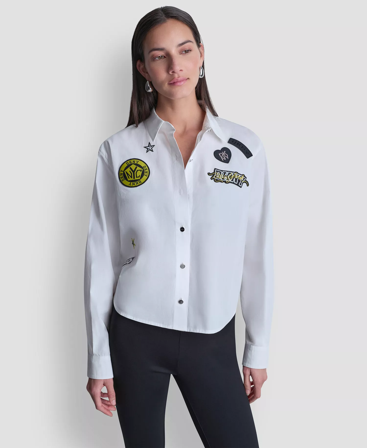 Women's 1989 Pins and Patches Button-Down Shirt - Ivory - L