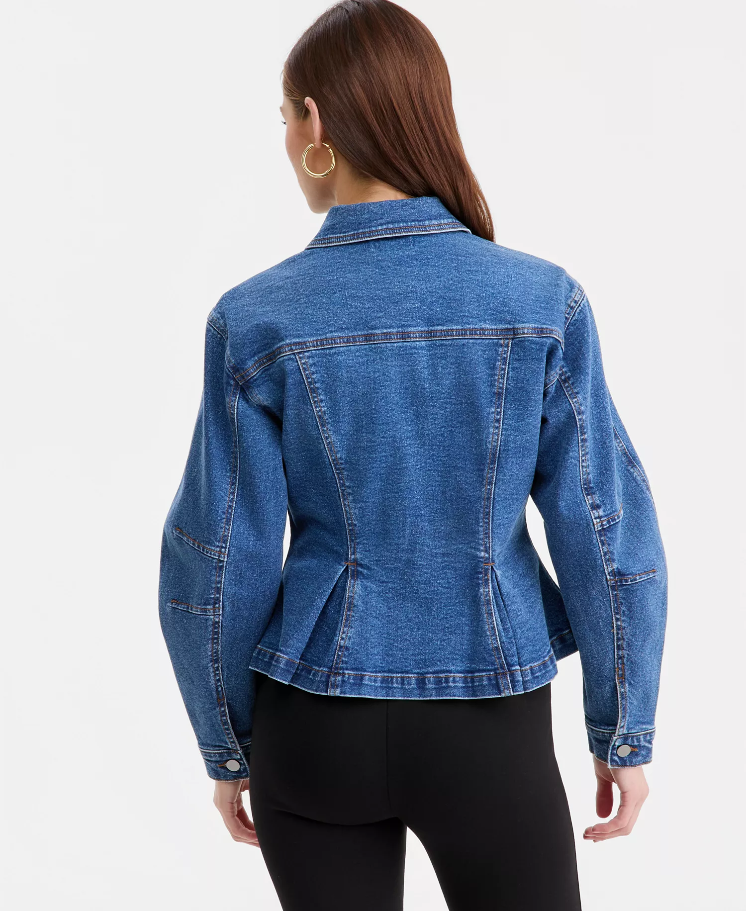 Women's Sculpted Denim Jacket, Macy's Exclusive - True Blue Denim - L