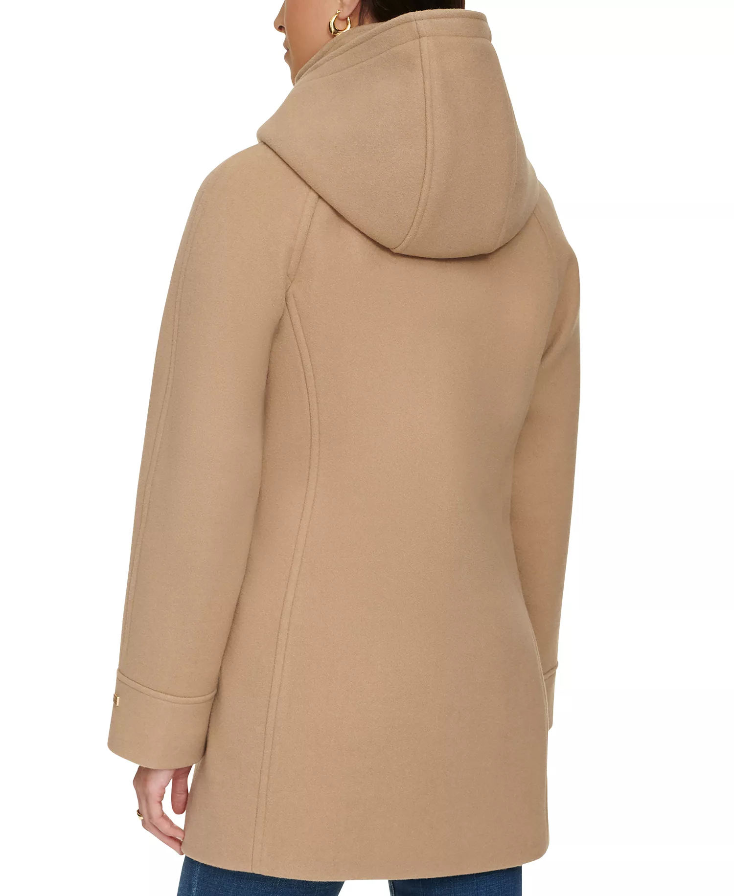 Women's Hooded Button-Front Coat, Created for Macy's - Camel - XS