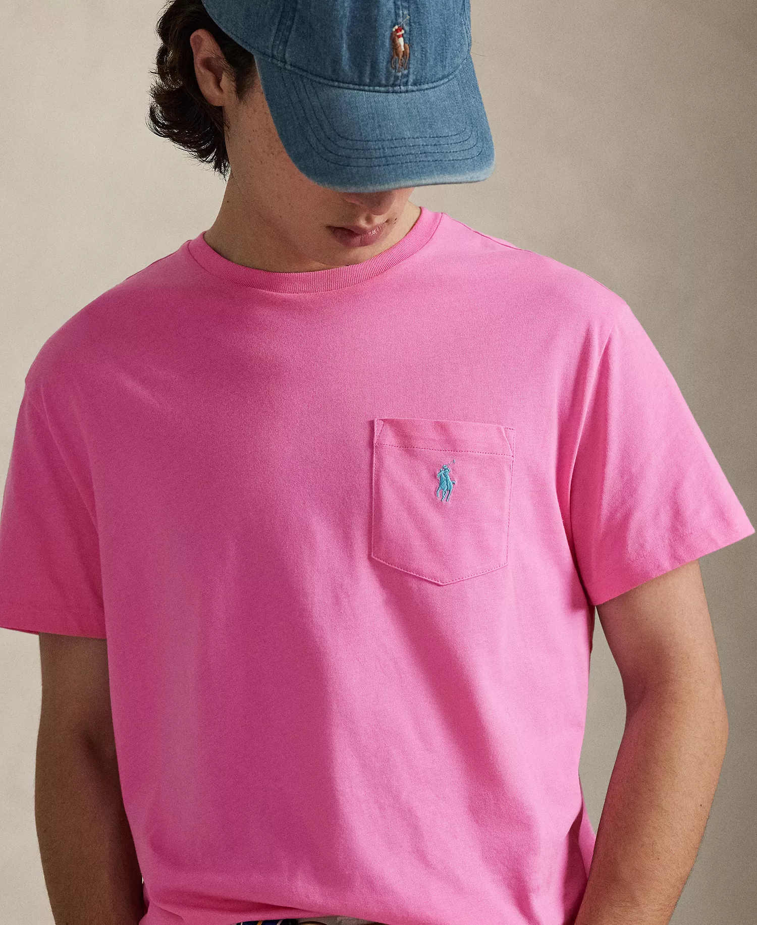 Men's Classic-Fit Crewneck Pocket T-Shirt - Baja Pink - 2XL