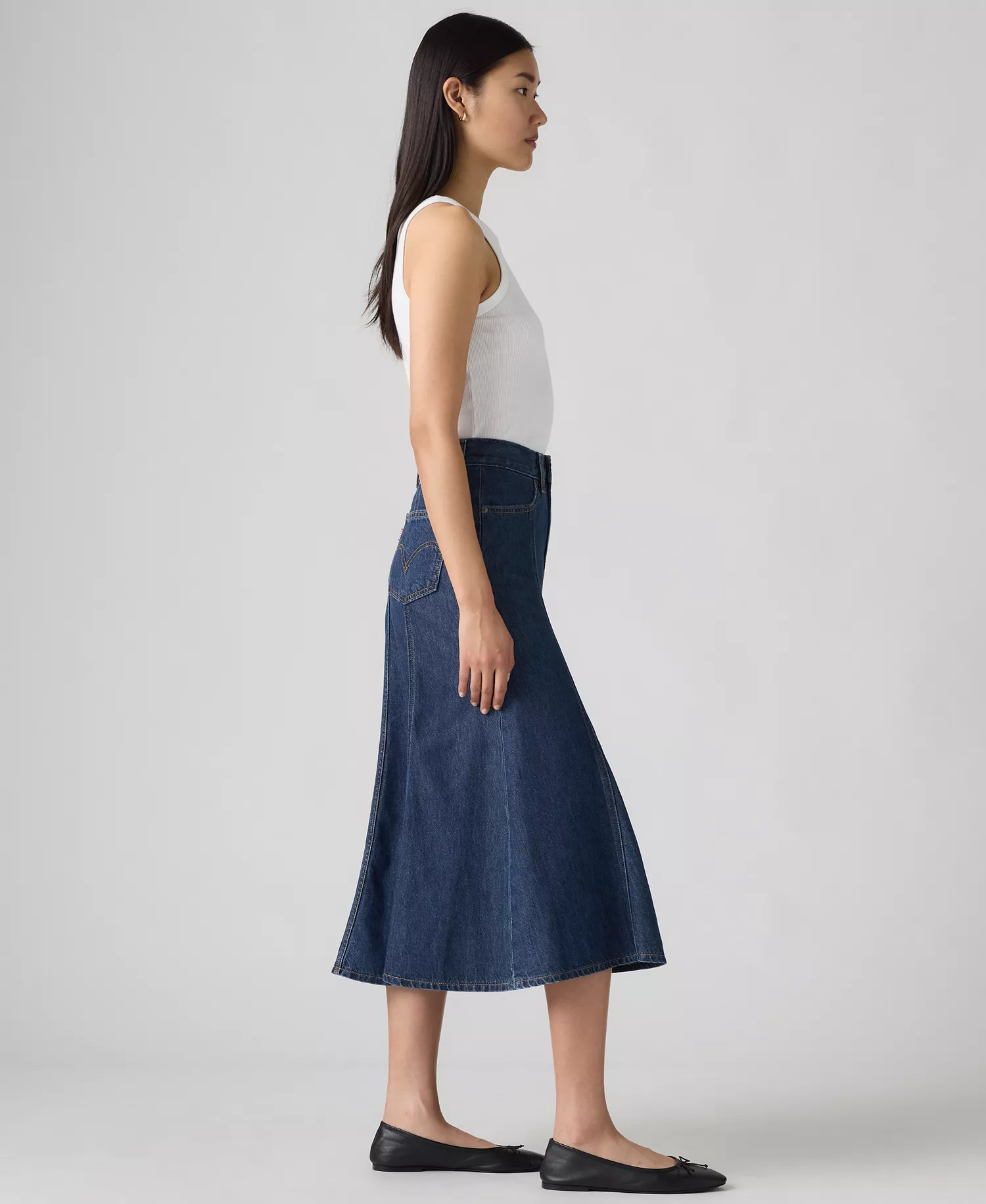 Women's Fit and Flare High Rise Skirt - Blue - 24