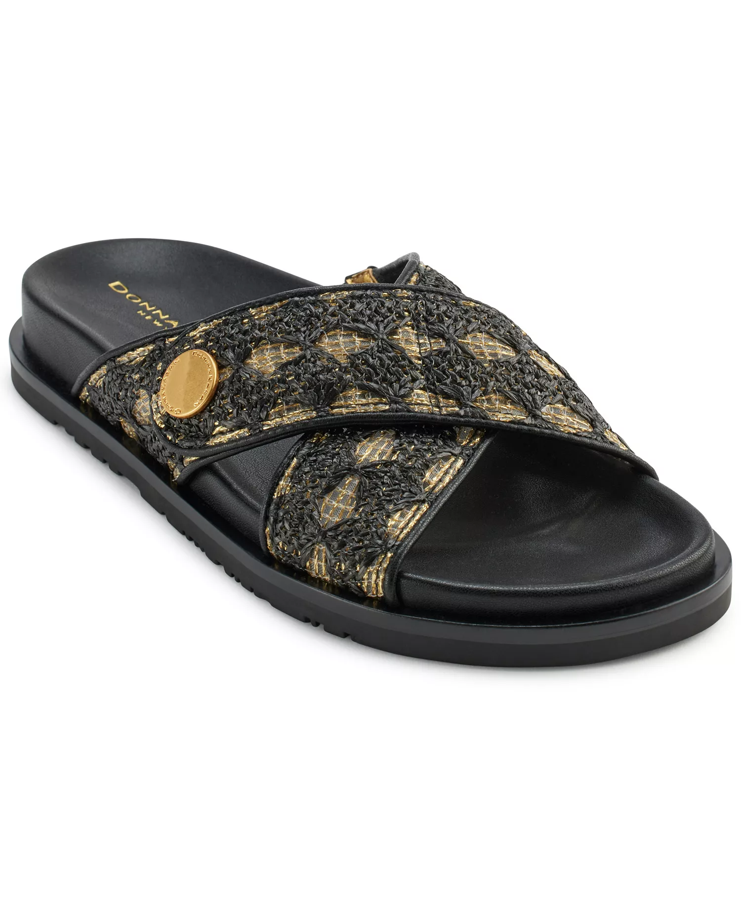 Women's Harisa X- Band Slip-On Flat Sandals - Black - 11M