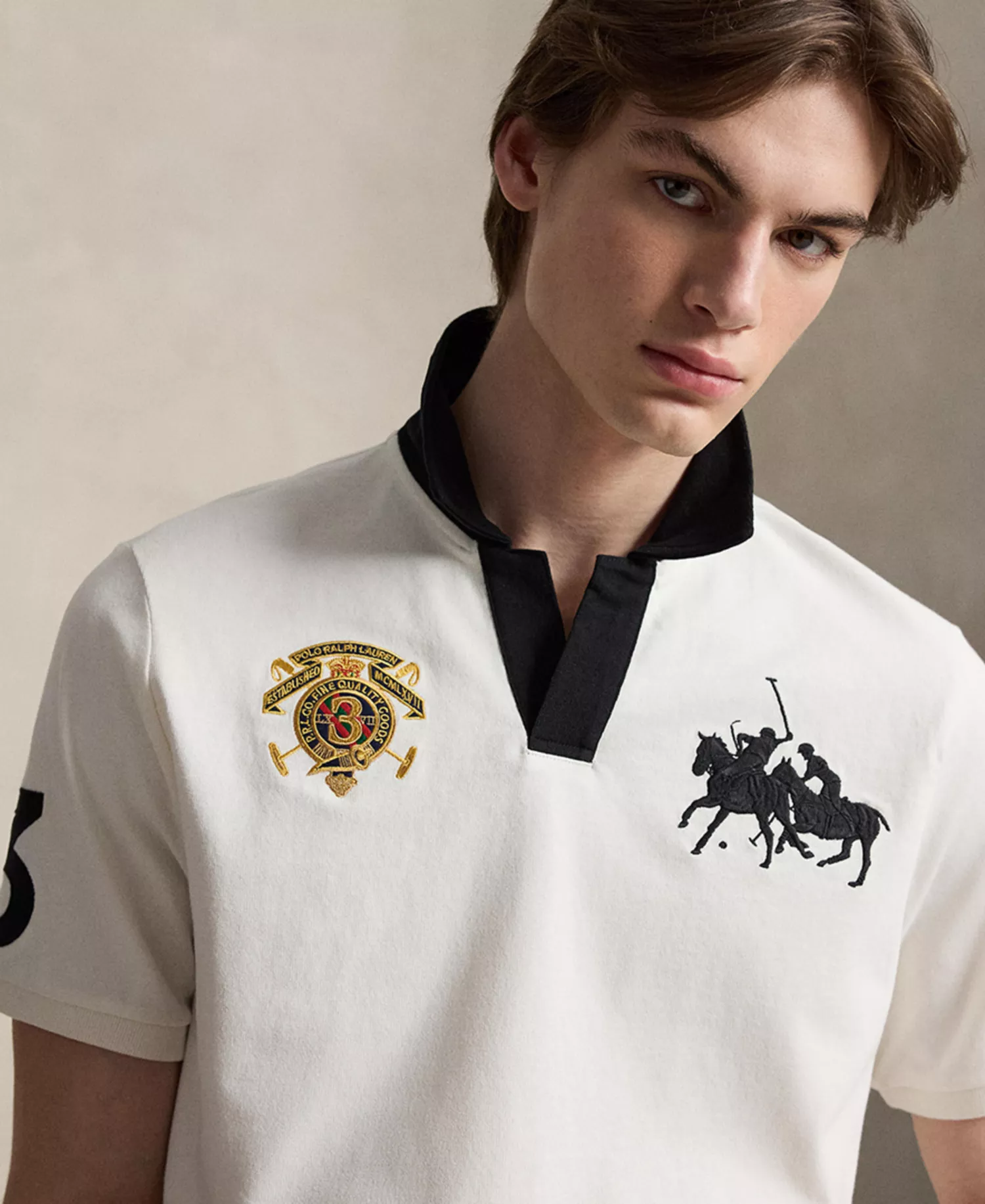 Men's Classic-Fit Crest Jersey Polo Shirt - Nevis/Polo Black - 2XL