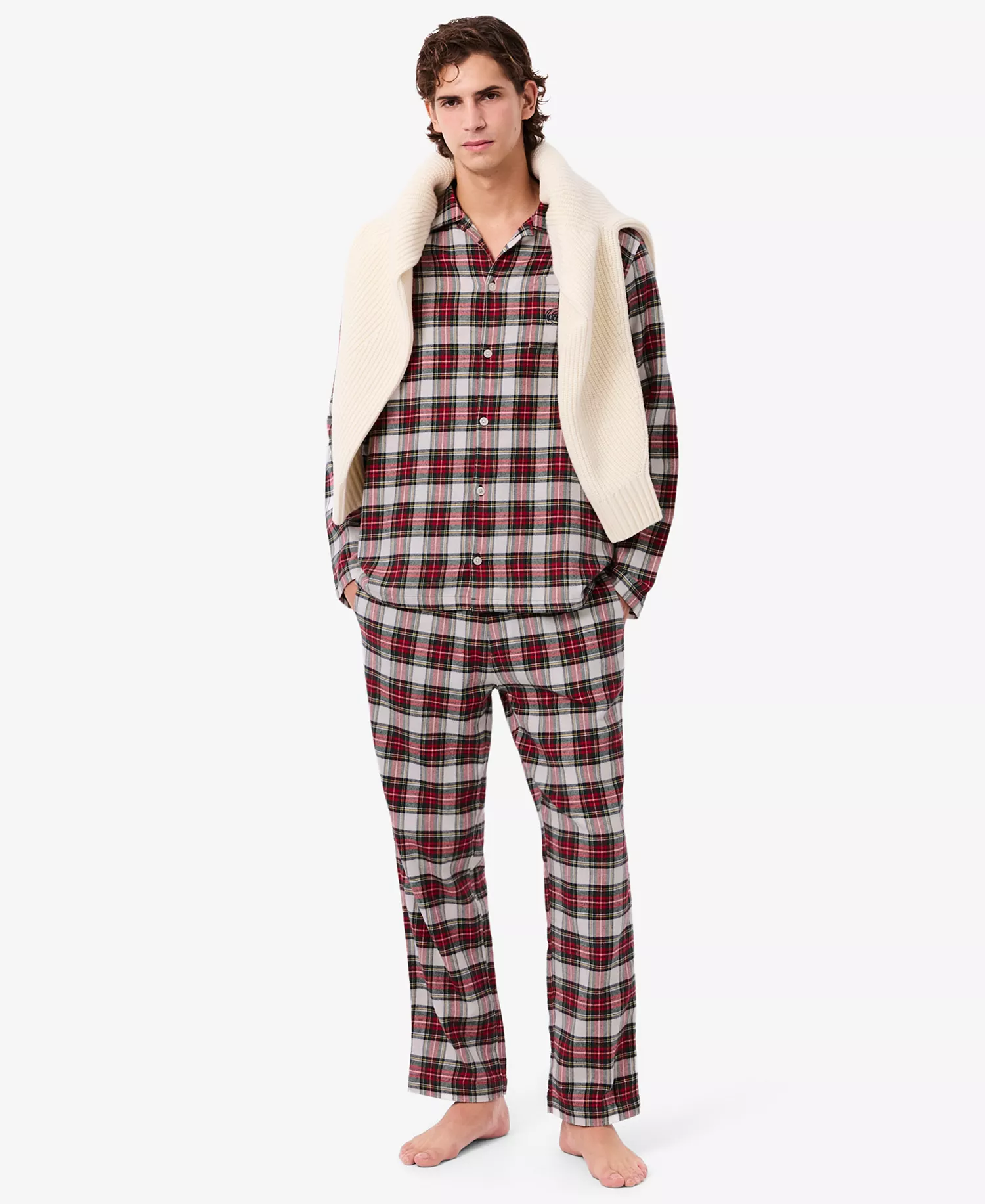 Men's 2-Piece Flannel Top and Pajama Set - Ladybird/Multi - L