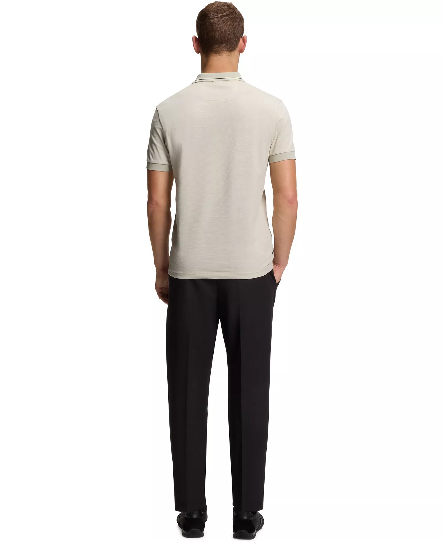 Men's Cotton Pique Slim-Fit Polo Shirt - Open Beige - L