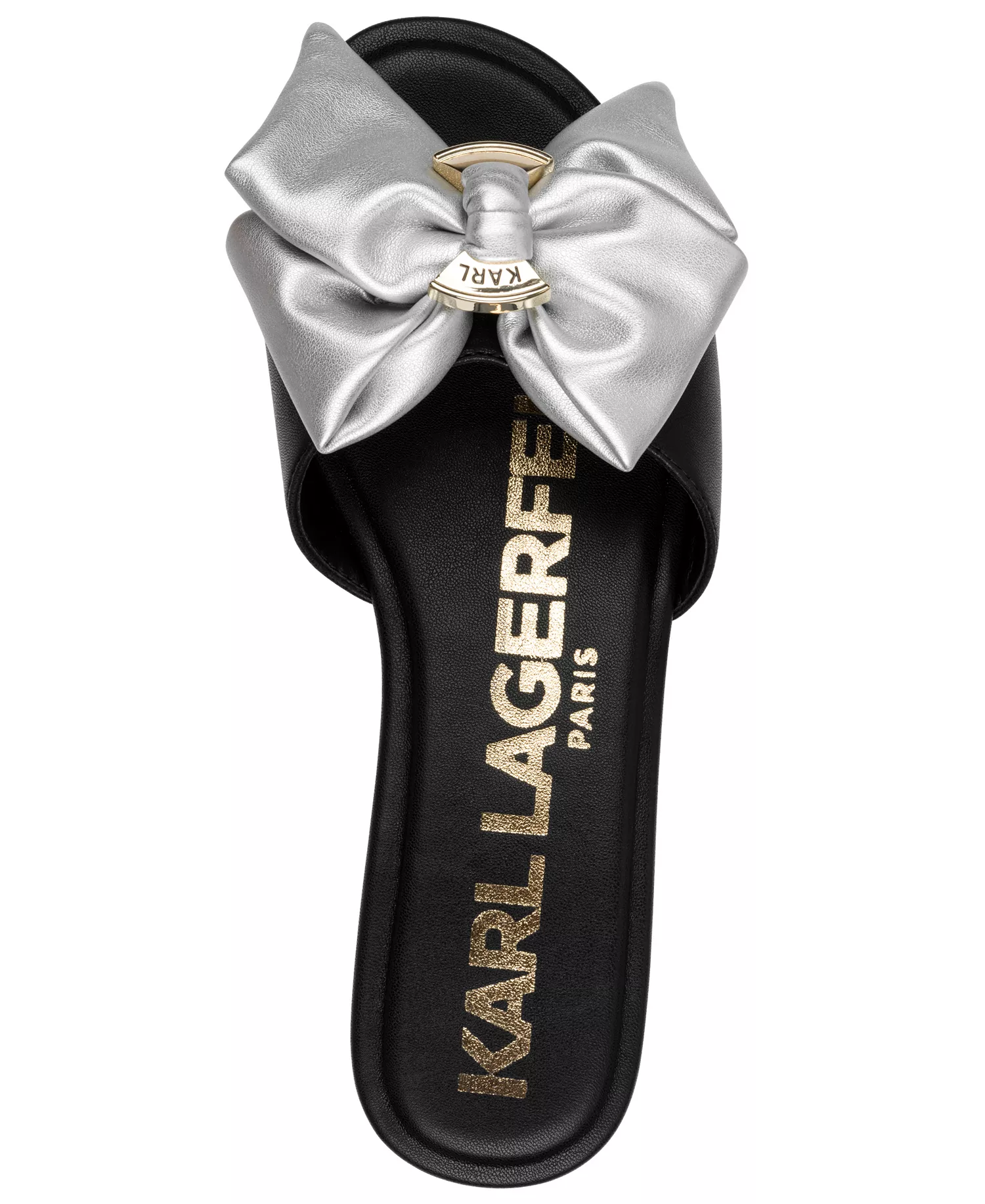 Women's Ciaran Bow Flat Sandals - Black/Silver - 10