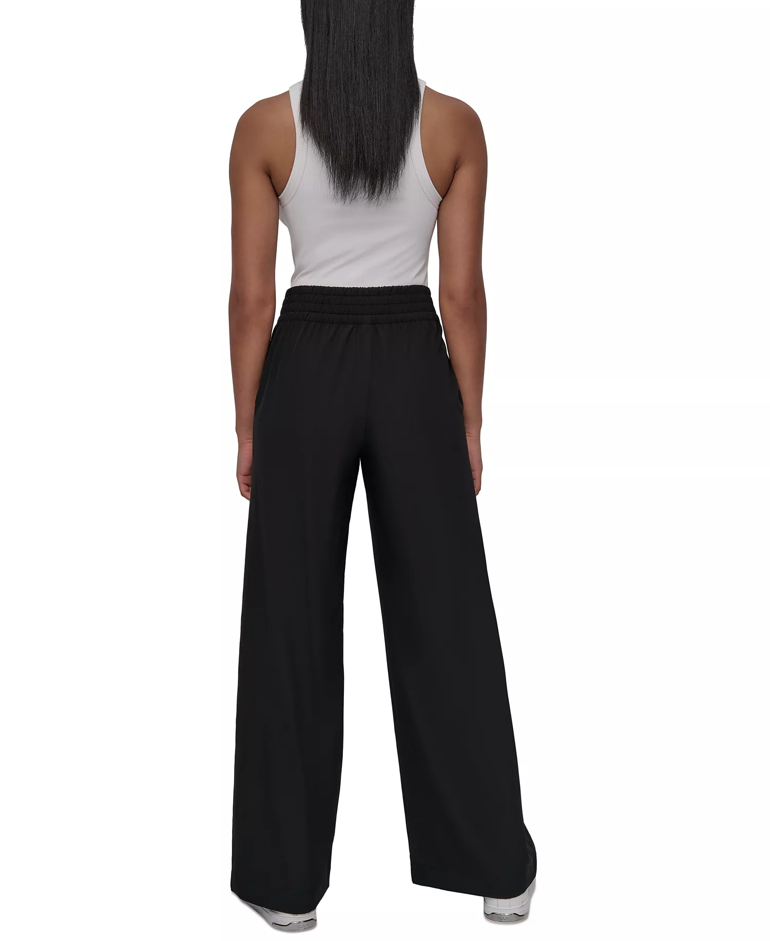 Women's Hudson Stretch Wide-Leg Pull-On Pants - Black - L
