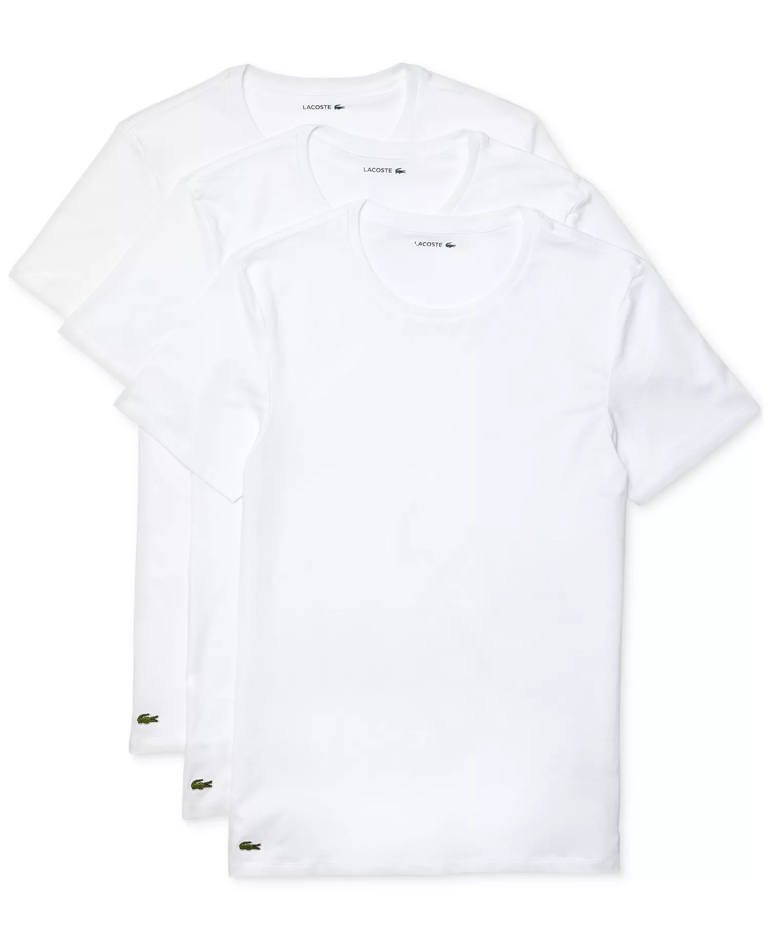 Men's 3-Pack Regular Fit Crewneck Undershirts - WHITE - L