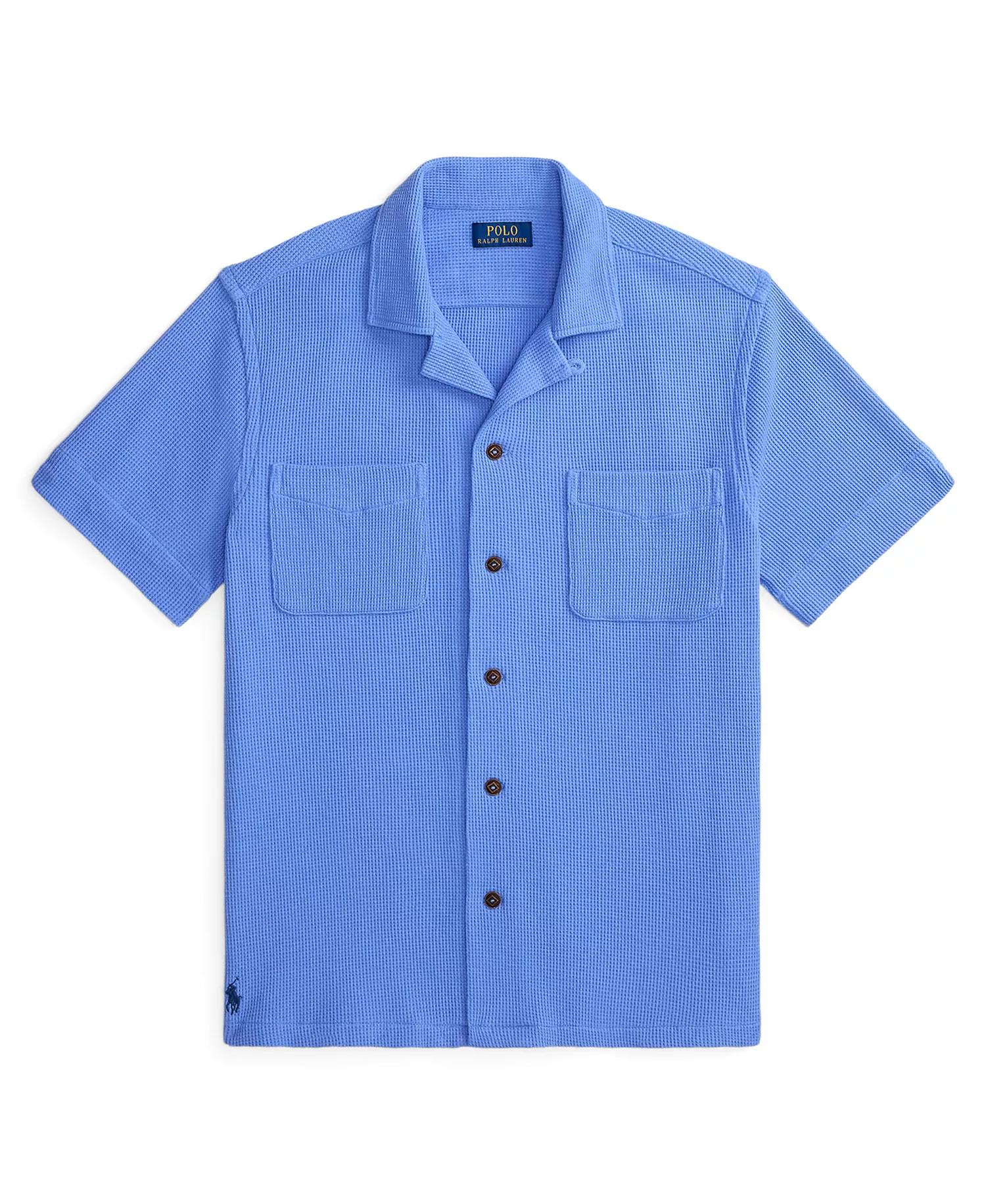 Men's Waffle-Knit Short-Sleeve Shirt - Harbor Island Blue - 2XL