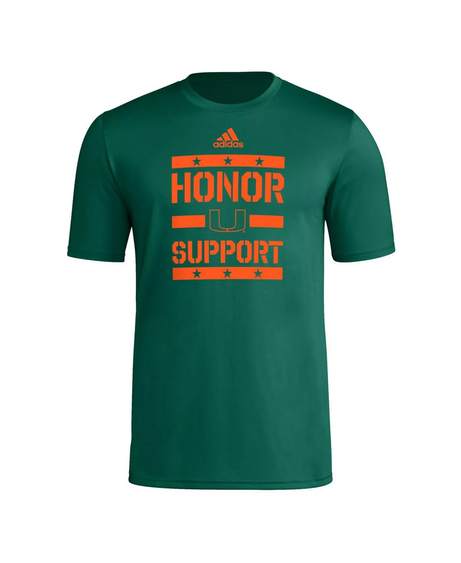Men's Green Miami Hurricanes Honor Support Pre-Game T-Shirt - Green - L