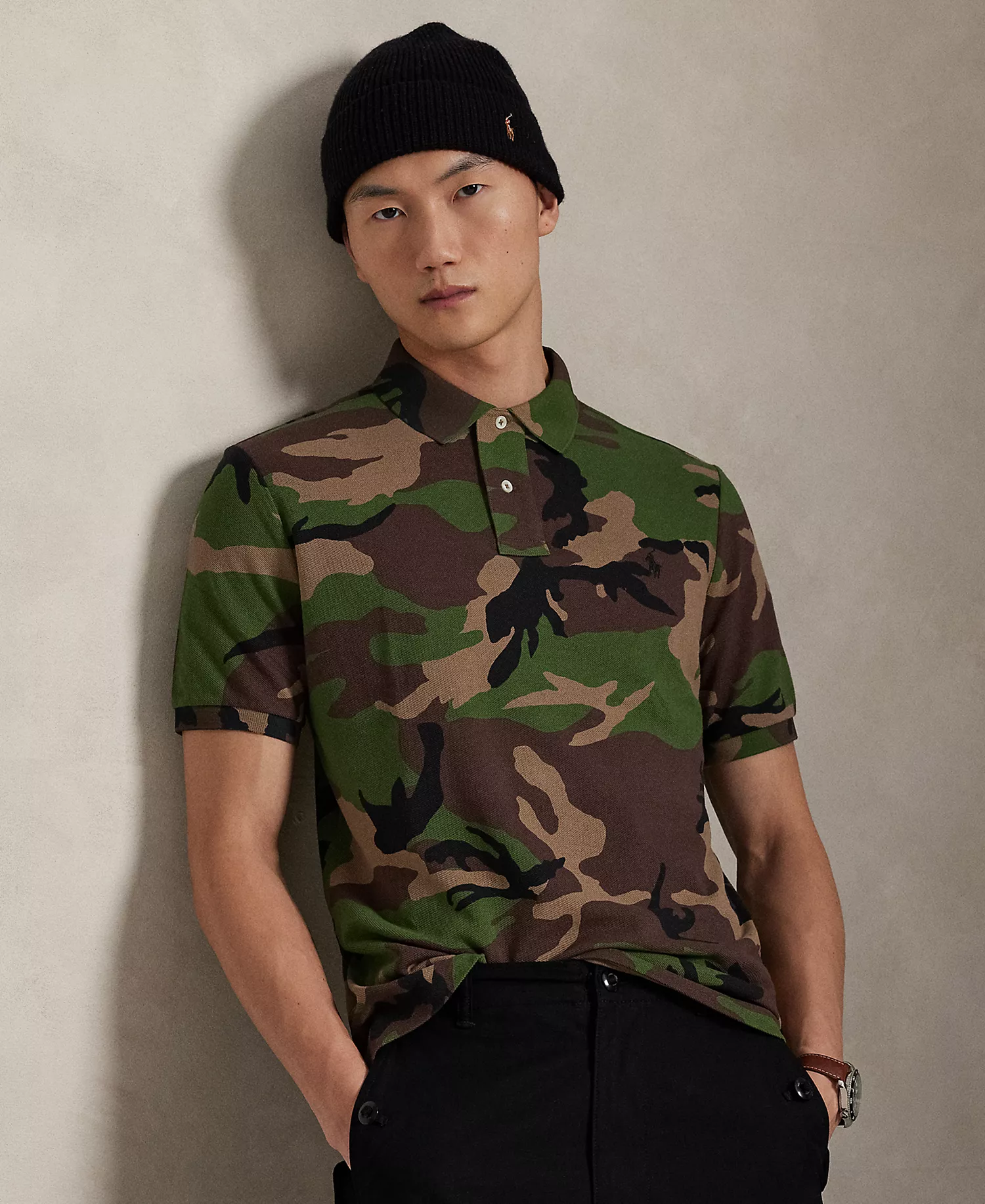 Men's Classic-Fit Camo Cotton Mesh Shirt - Surplus Camo - S