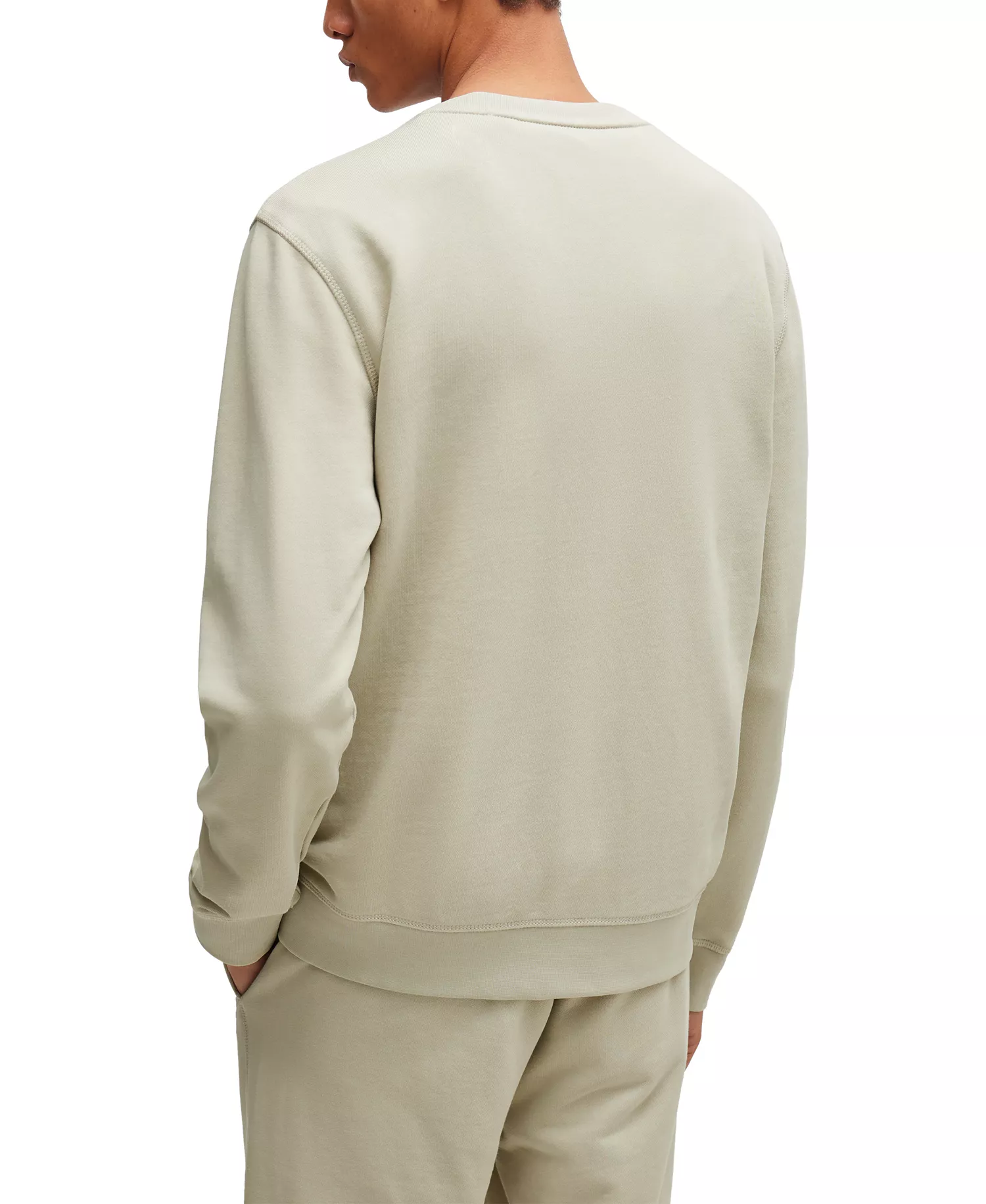 Men's Logo Patch Relaxed-Fit Sweatshirt - Light Beige - L