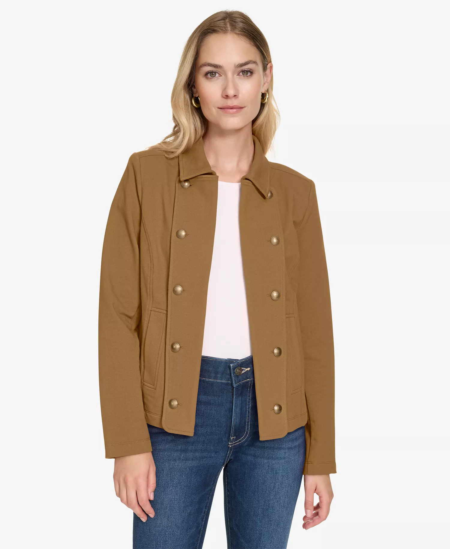 Jeans Women's Open-Front Captain's Jacket, Online Only - Barley - L