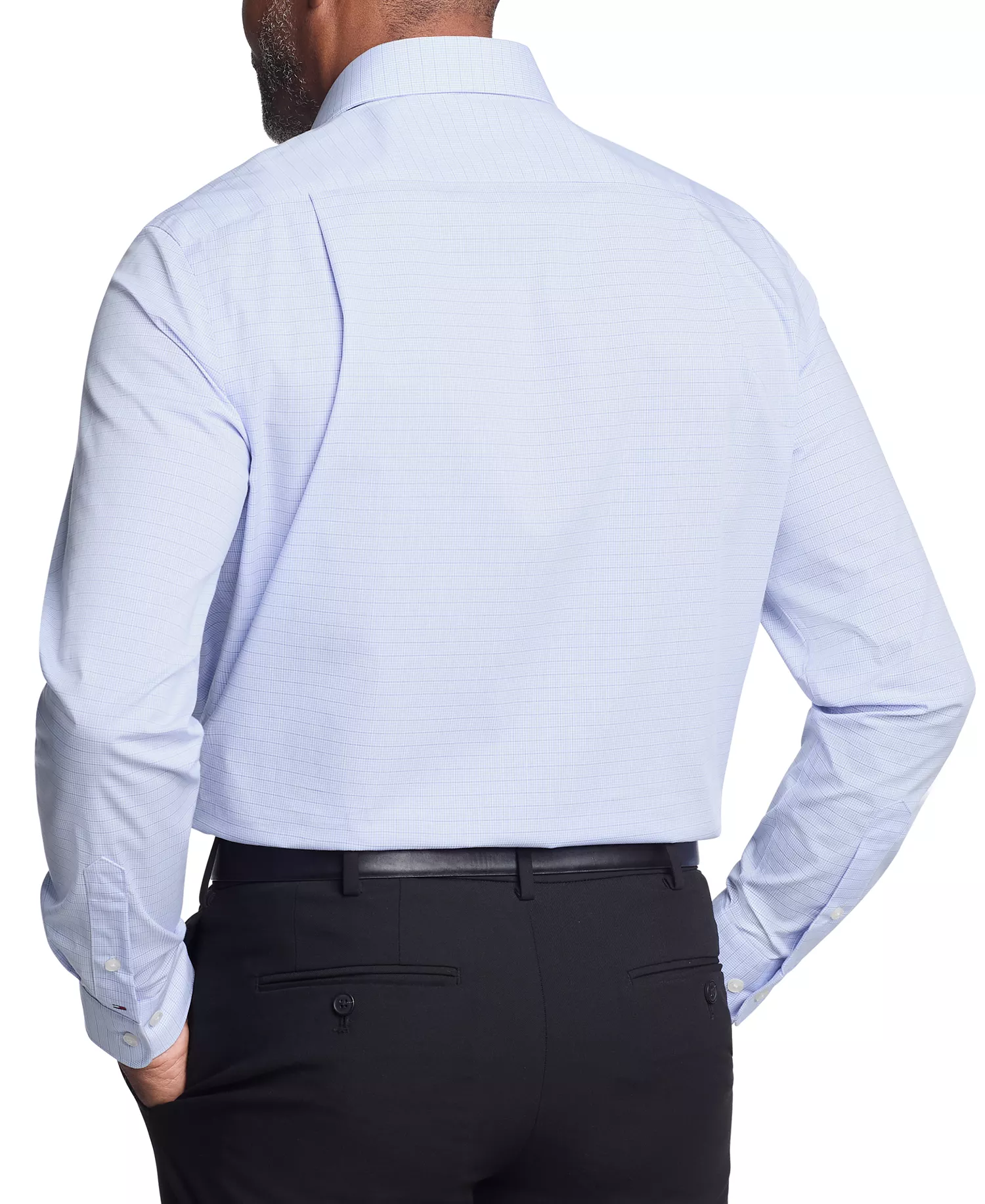 Men's Flex Regular-Fit Twill Dress Shirt - Blue Multi - 16 34/35