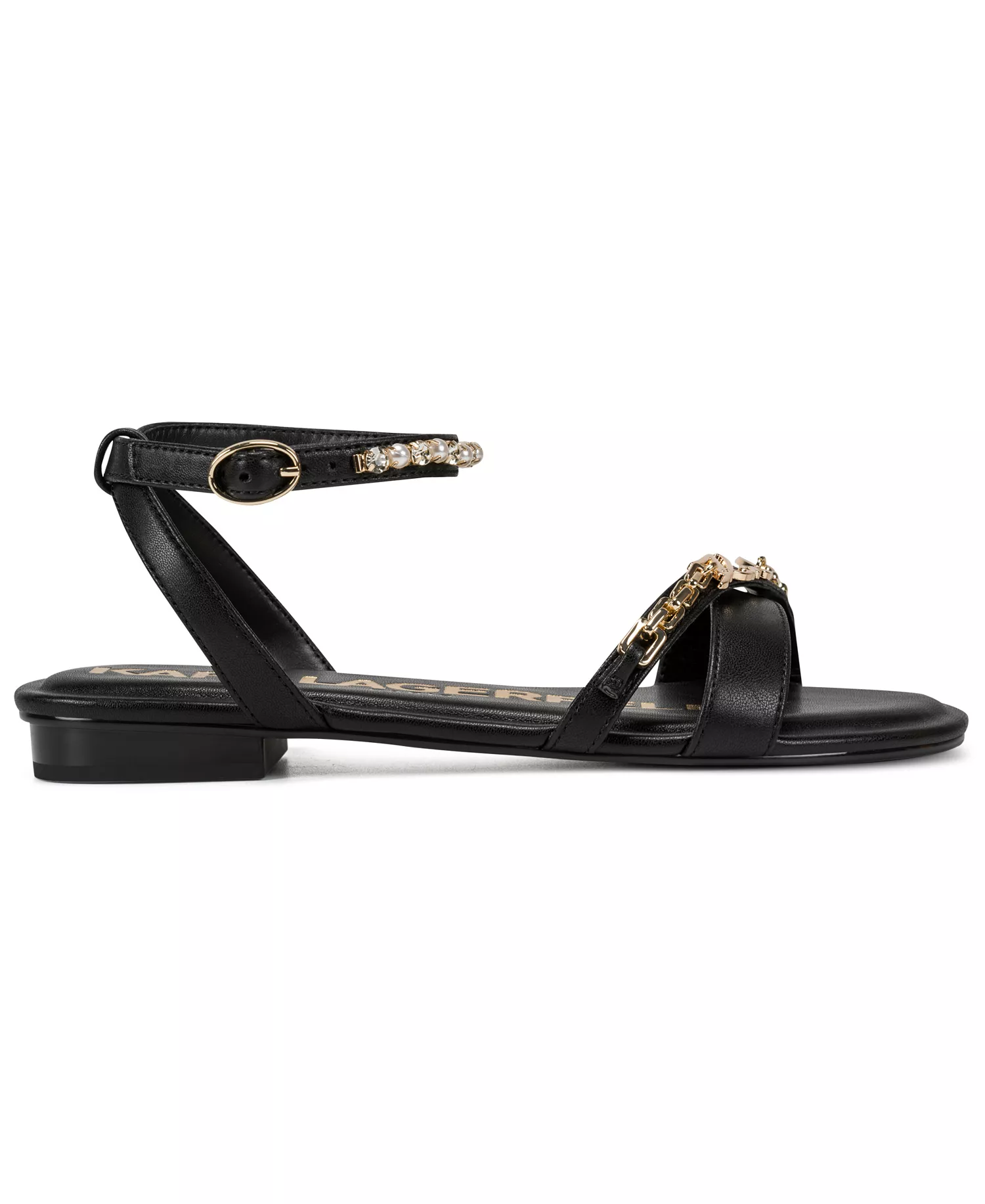 Women's Christiano Ankle Strap Flat Sandals - Black - 10M