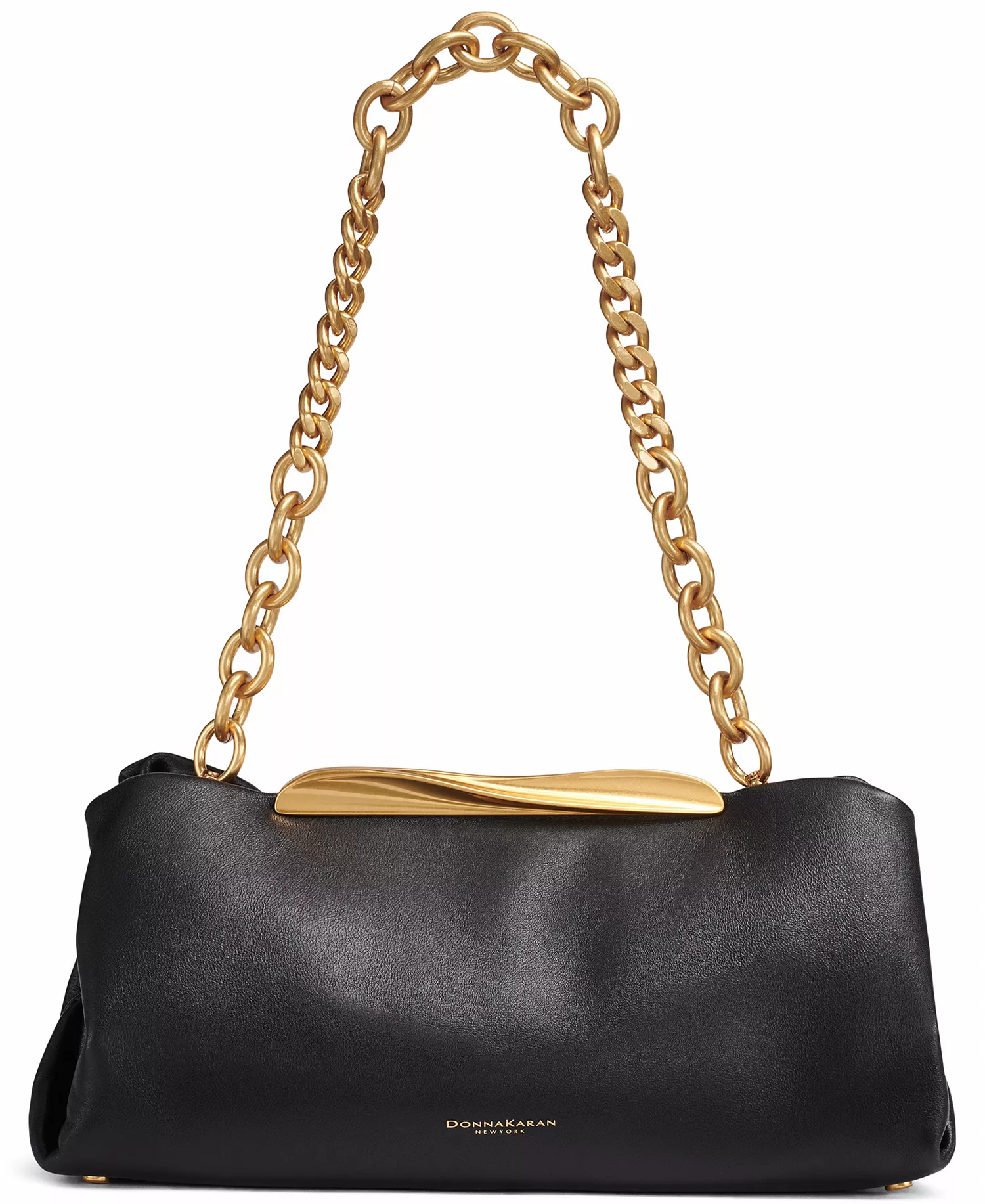 Poplin Mini Clutch Shoulder Bag - Black/Gold - NO SIZE