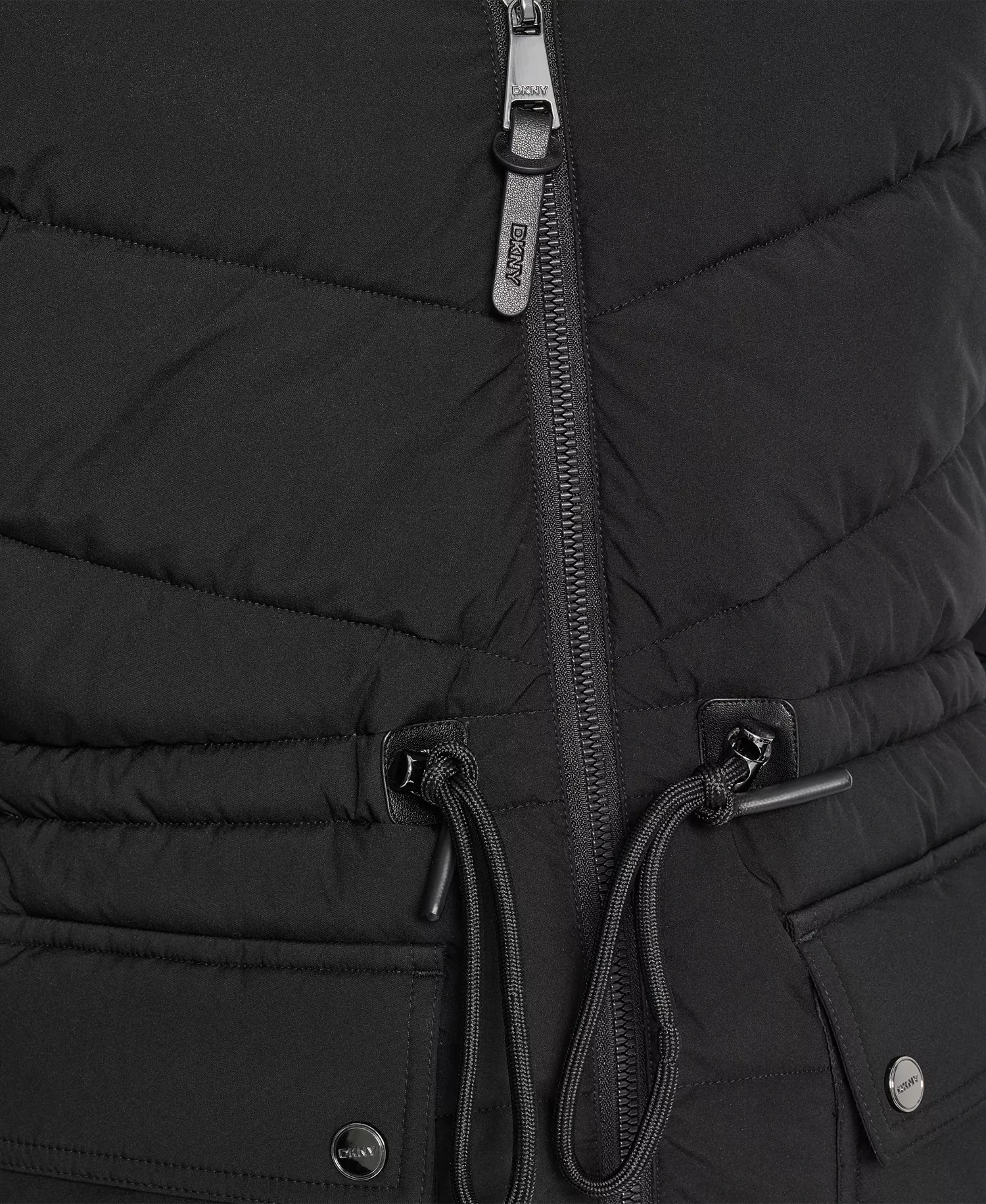 Women's Shine Hooded Anorak Puffer Coat - Black - L