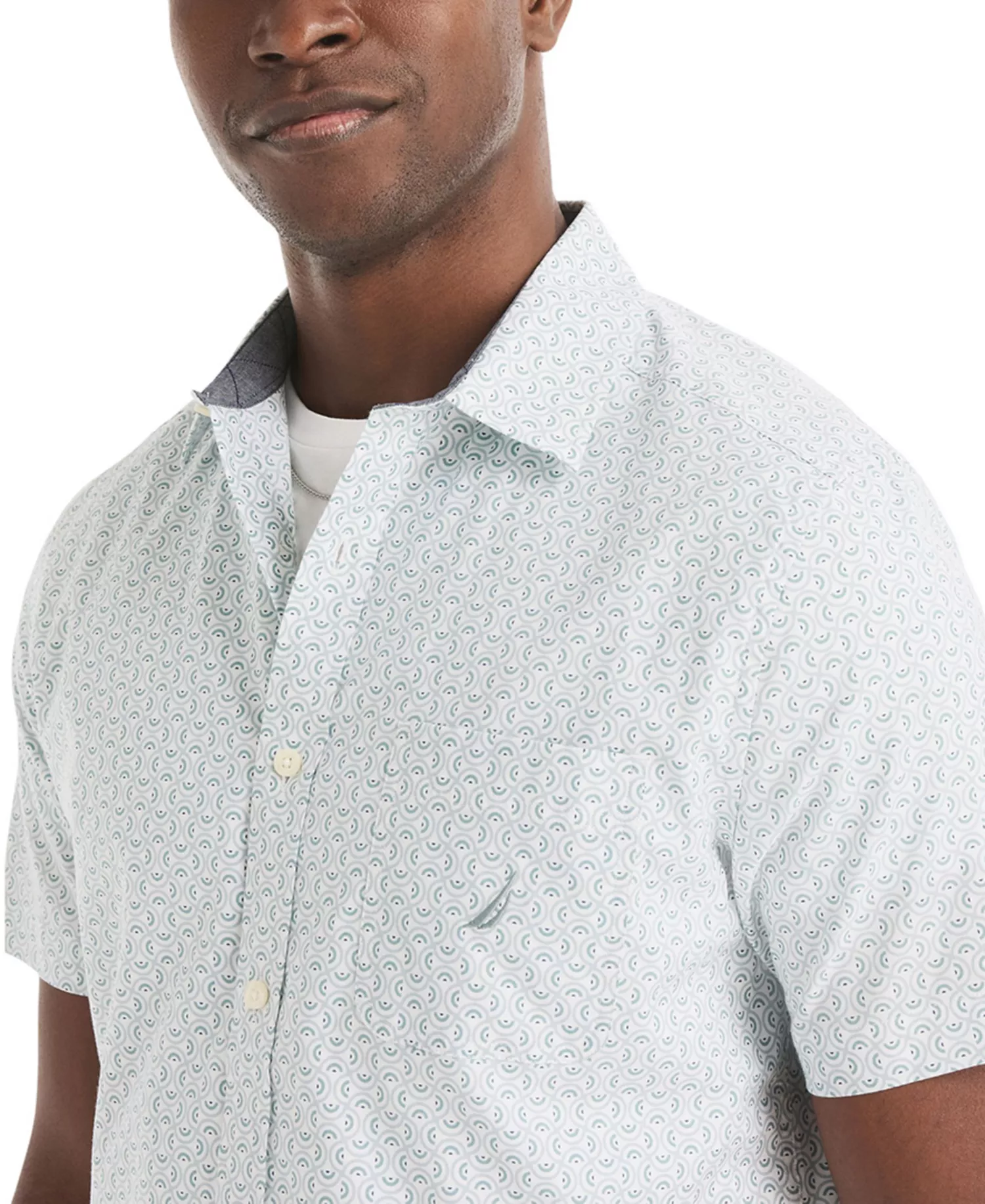 Men's Printed Collared Shirt - Light Fern - L
