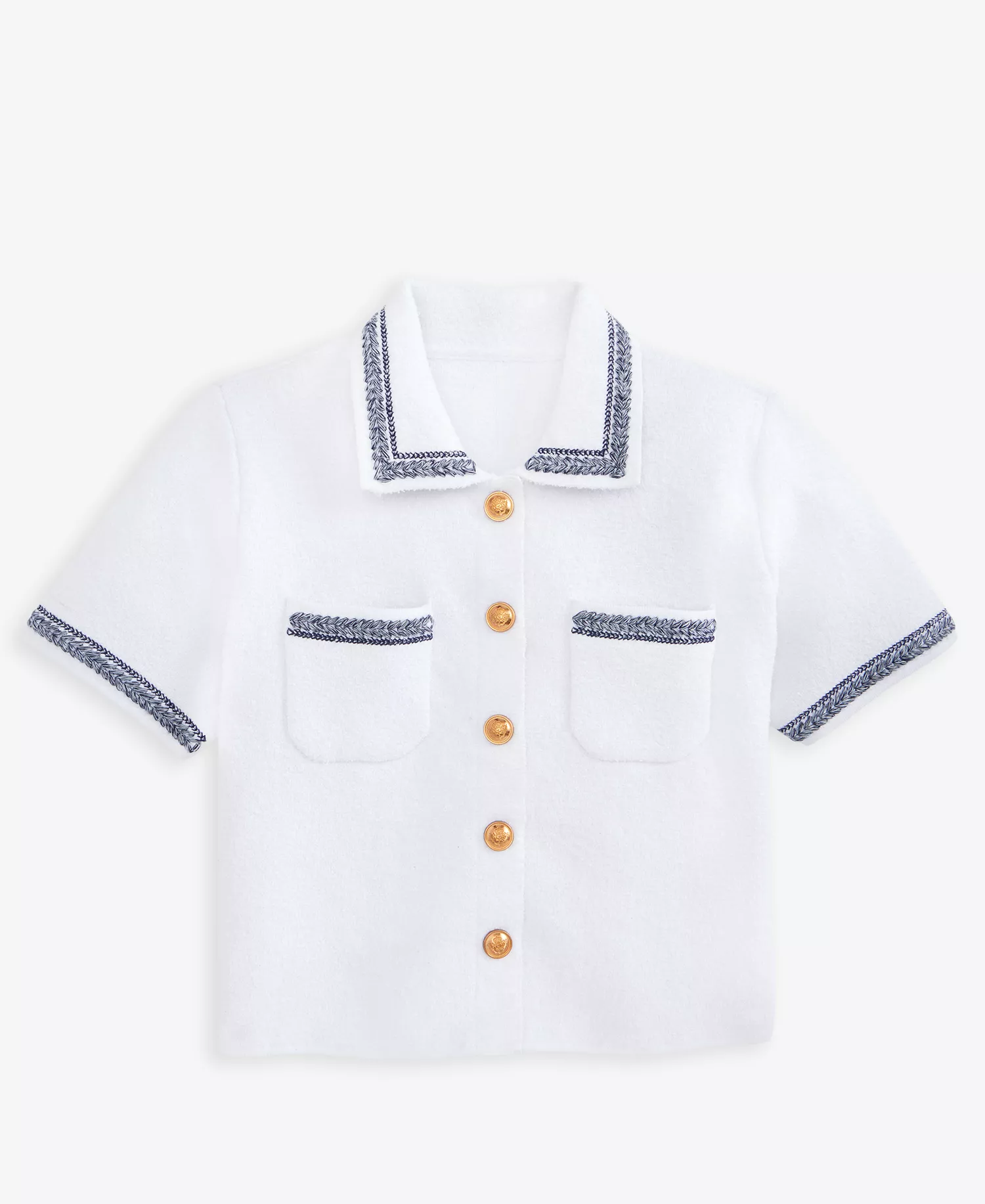 Petite Embroidered-Trim Cardigan, Macy's Exclusive - Bright White - P/L