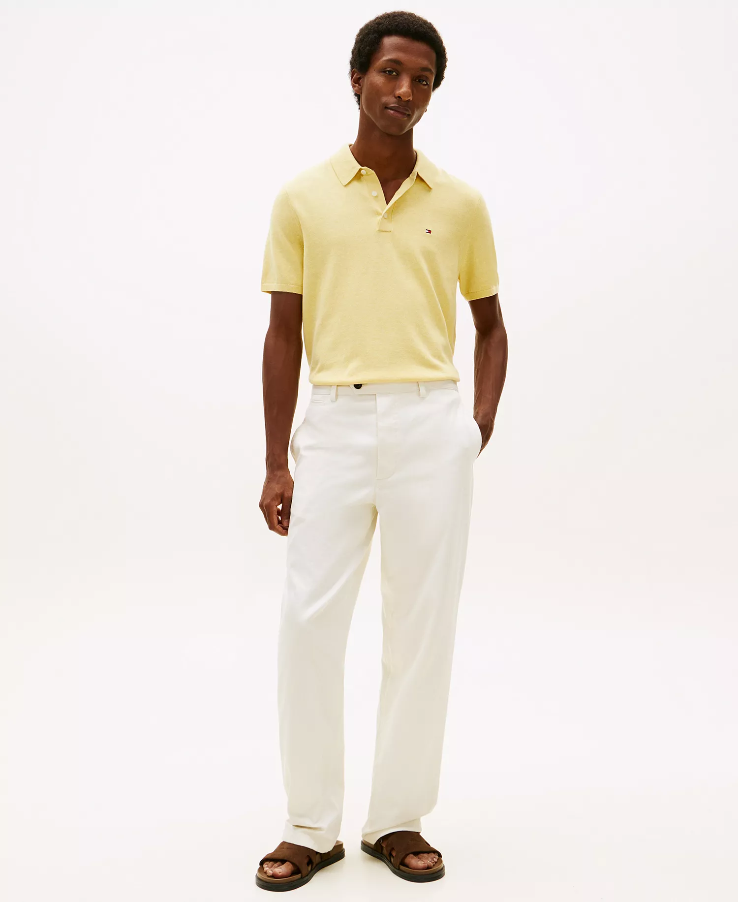 Men's Essential Knit Short-Sleeve Polo Shirt - Citronella Heather - L