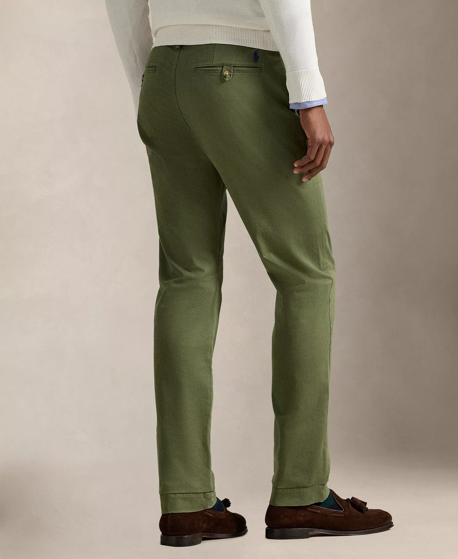 Men's Straight-Fit Stretch Chino Pants - Army Olive - 30 - 30