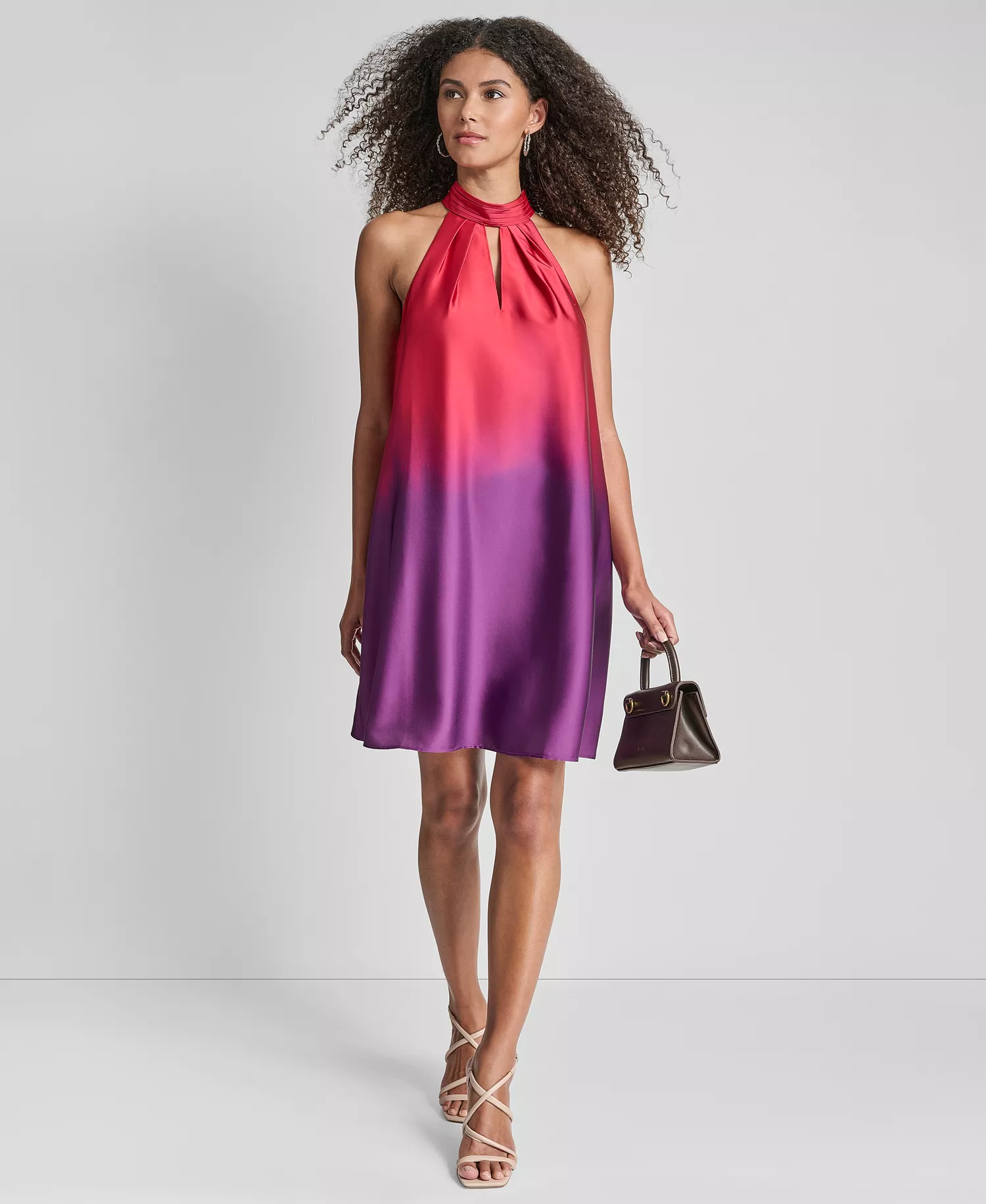 Petite Sleeveless Mock Neck Shift Dress - Purple Sky - 6P