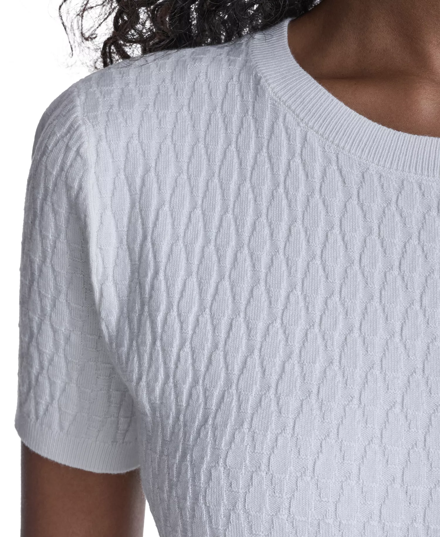 Petite Textured Short-Sleeve Sweater Top - Cream - P/L