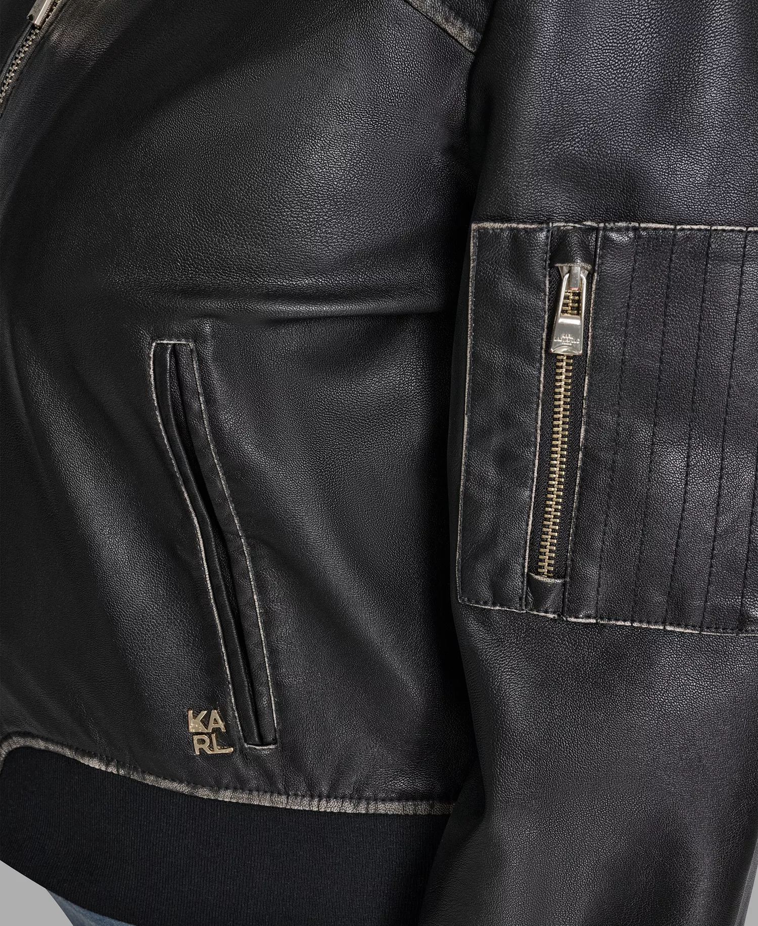 Plus Size Zip Up Jacket - Black - 1X