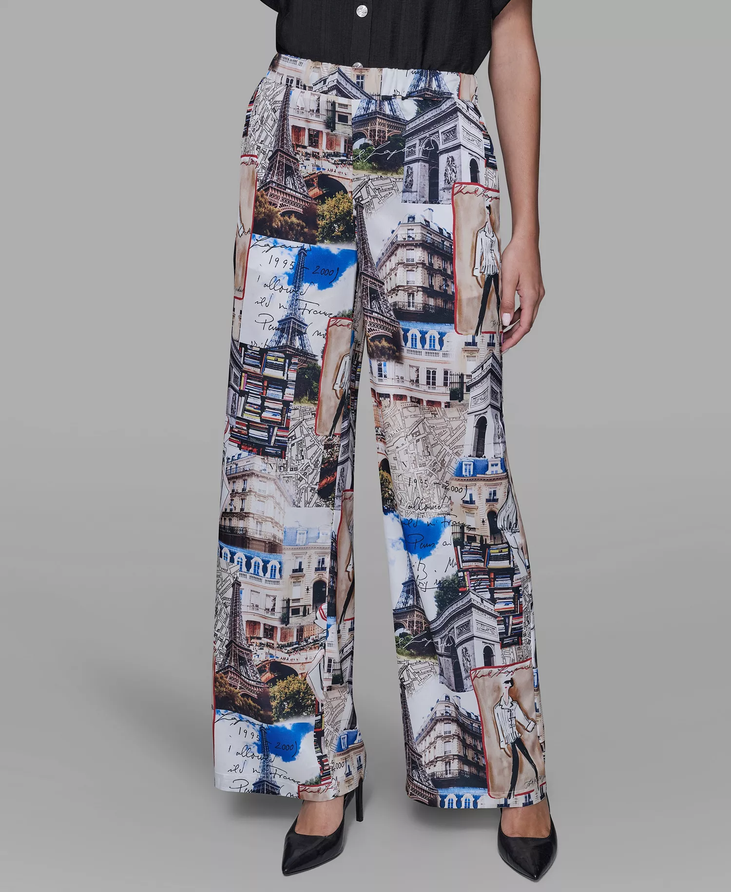 Women's City Scene Printed Pull-On Pants - Soft White/cartouche Multi - L