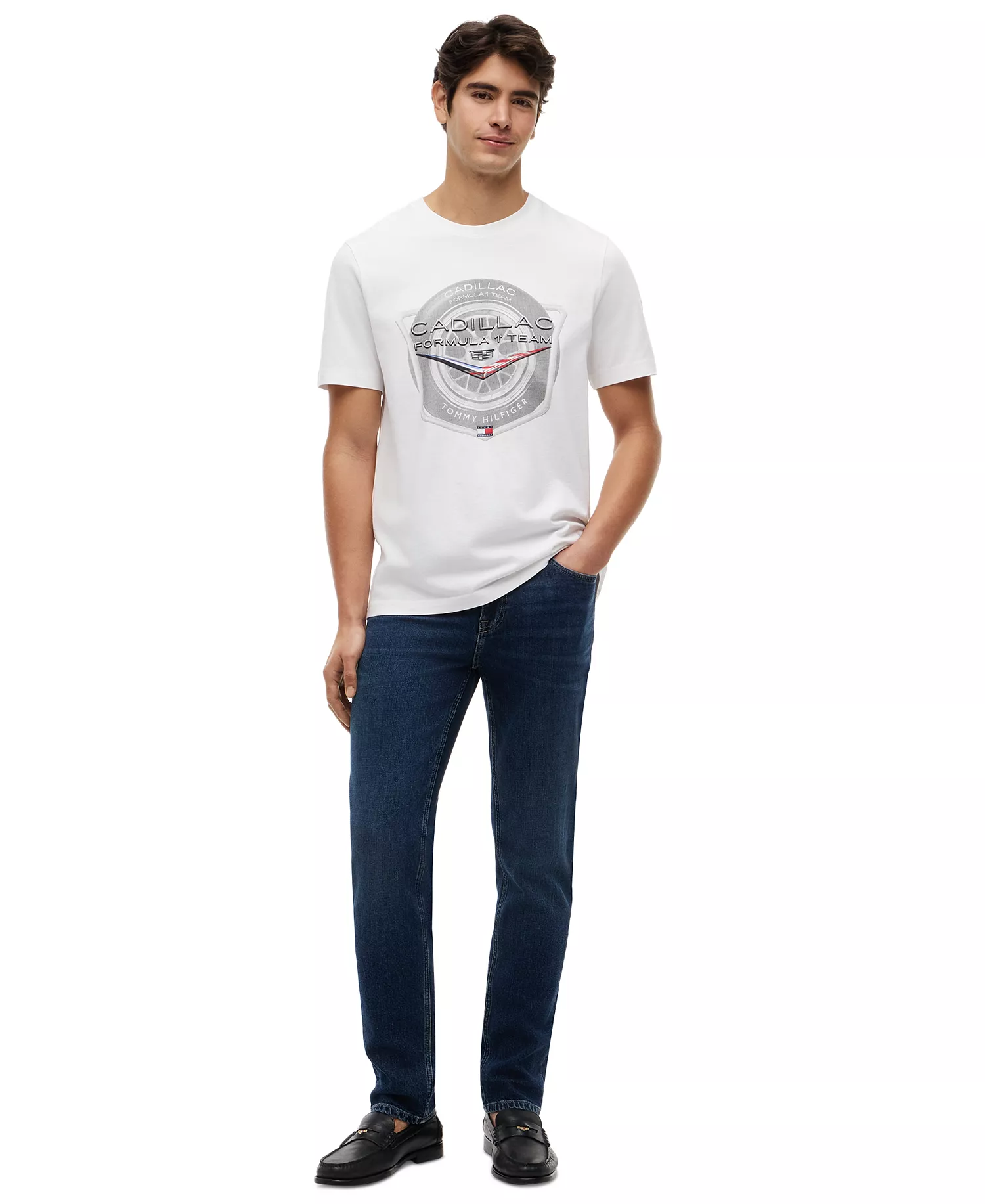 x Cadillac F1® Men's Tyre Graphic T-Shirt - White - L