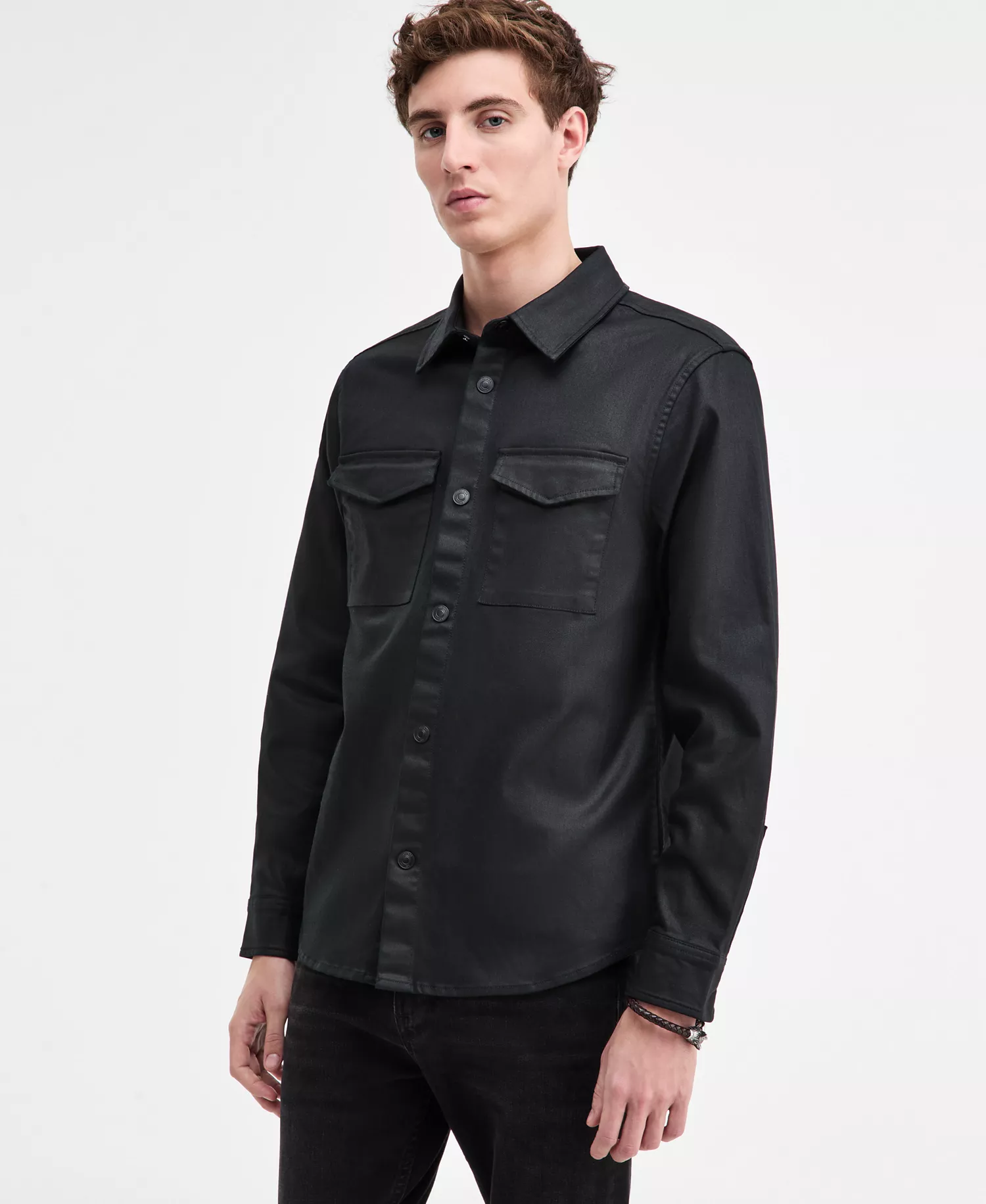 Men's Theo Snap-Front Shirt Jacket - Spire - M