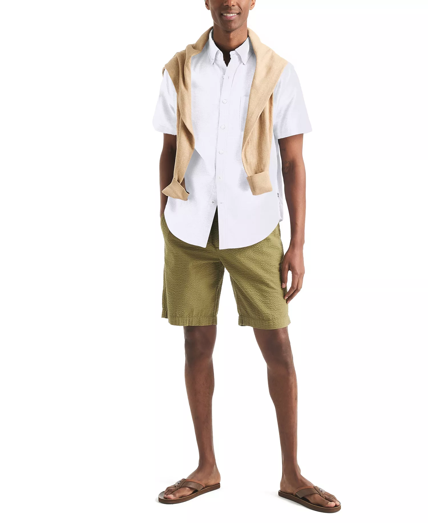 Men's Oxford Short-Sleeve Shirt - Bright White - 2XL