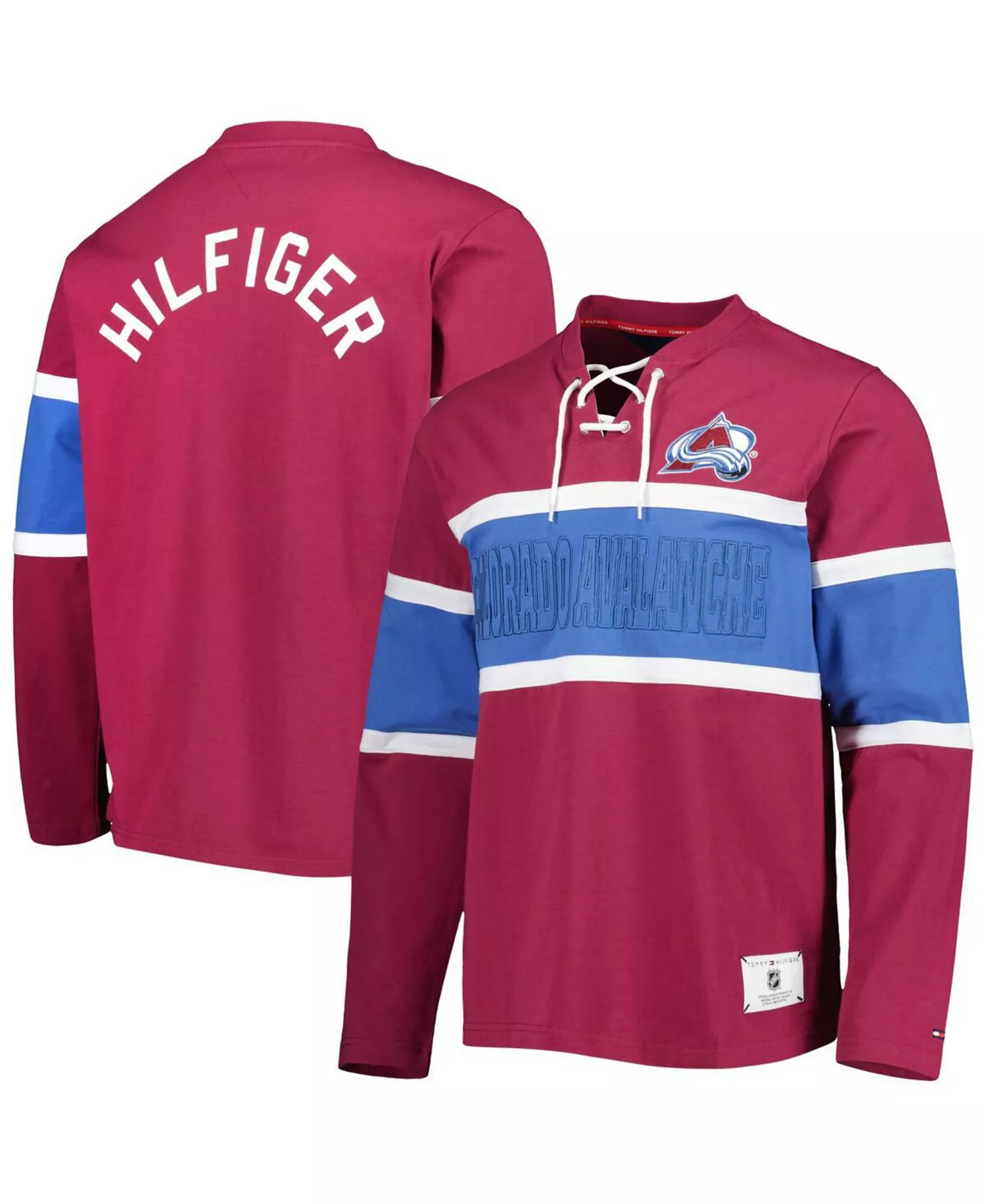 Men's Burgundy Colorado Avalanche Walter Lace-Up Long Sleeve Top - Burgundy - 2XL