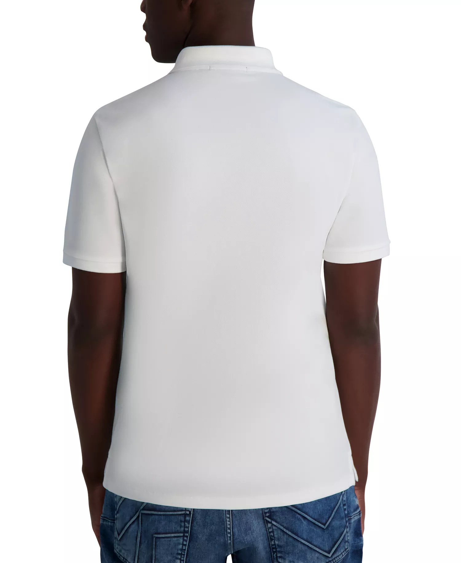 Men's Short Sleeve Karl Head Logo Pique Polo Shirt - White - L