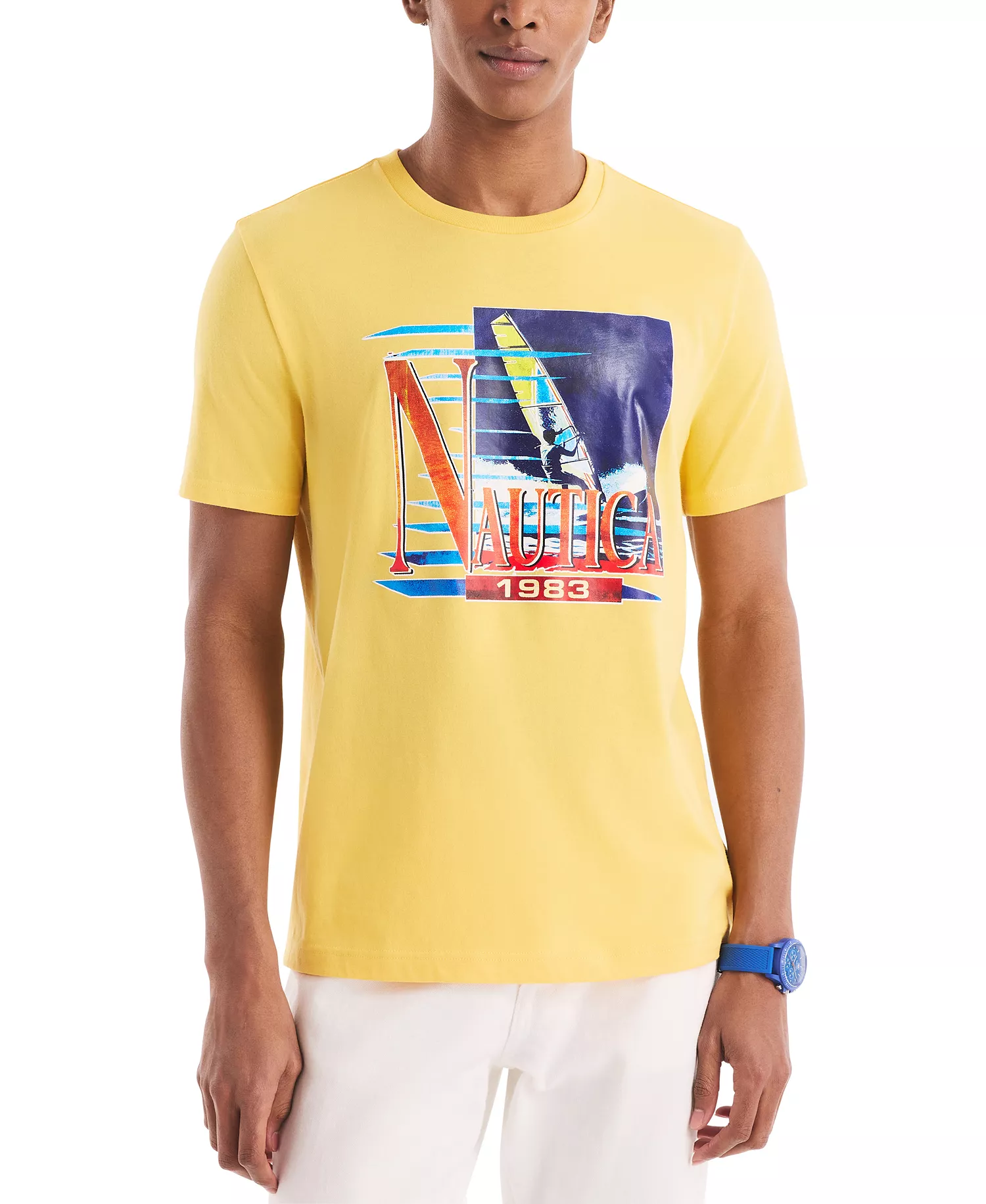 Men's Windsurfing Logo Graphic T-Shirt - Daffodil - 2XL