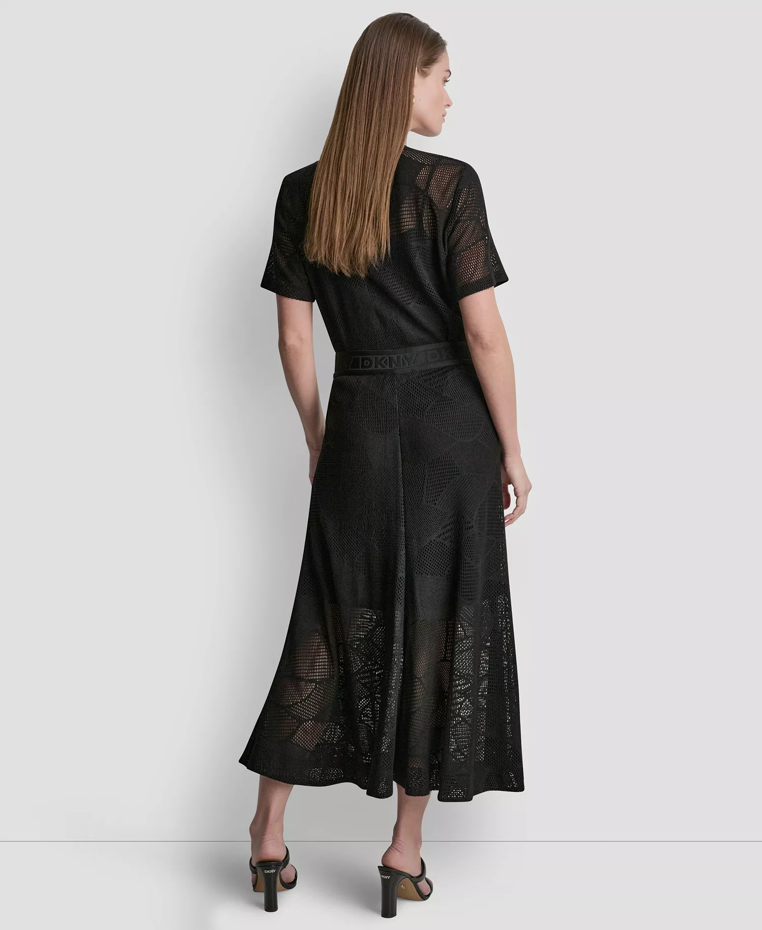 Women's Croton Lace Top and Croton Lace Skirt - Black - L