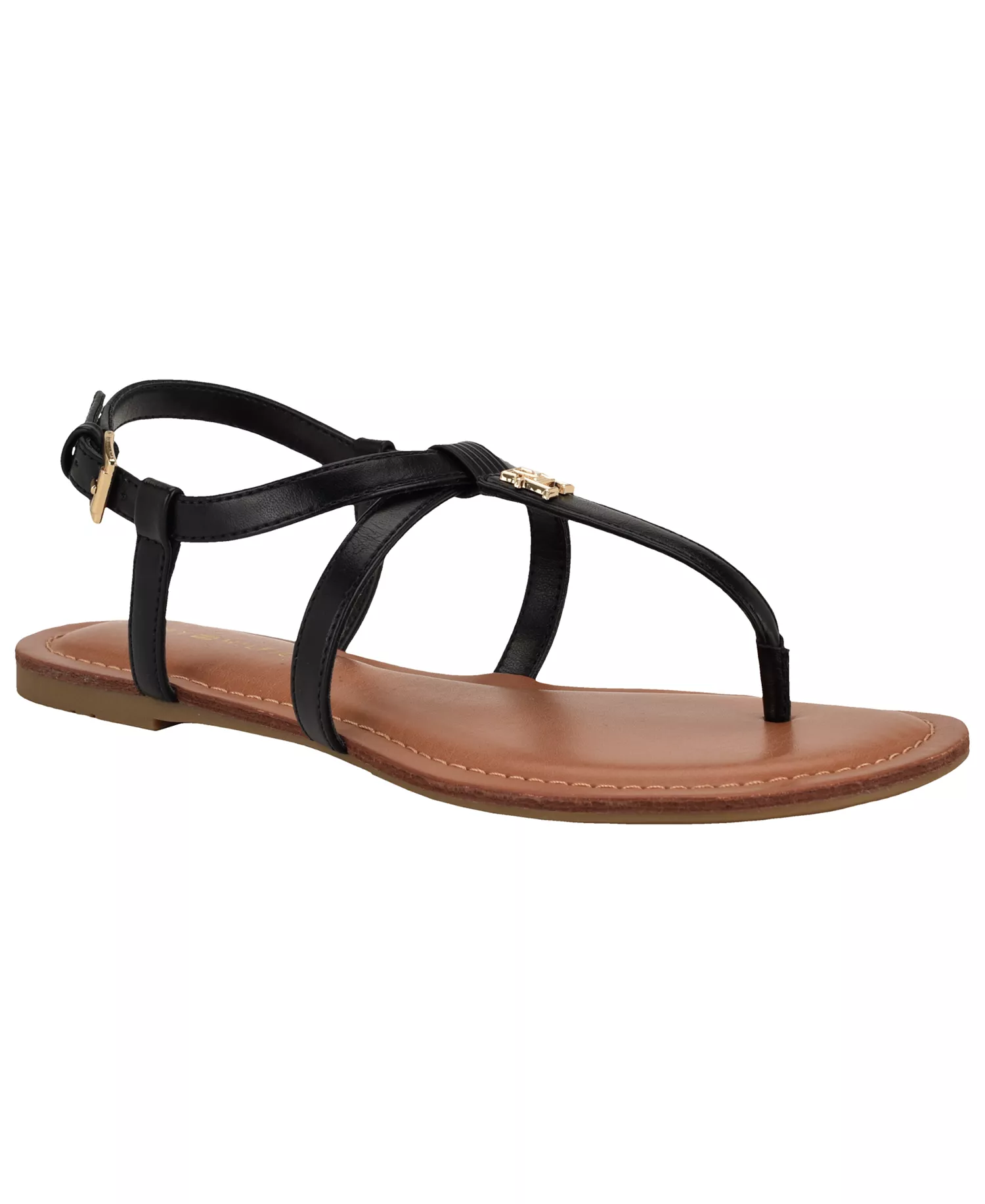Women's Lohian Strappy Flat Thong Sandal - Black - 6.5M