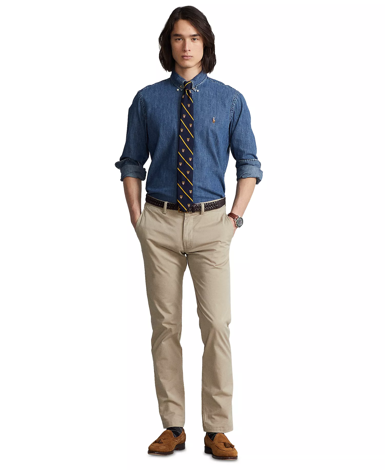 Men's Classic-Fit Denim Shirt - Denim - 2XL