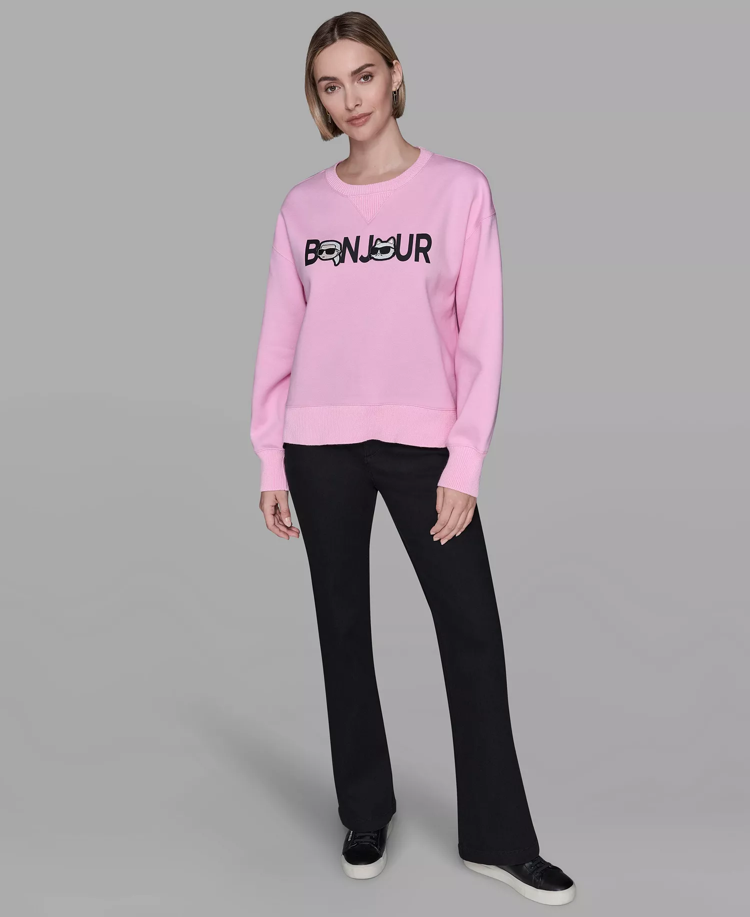 Women's Duo Bonjour Crewneck Sweater - Prism Pink - L