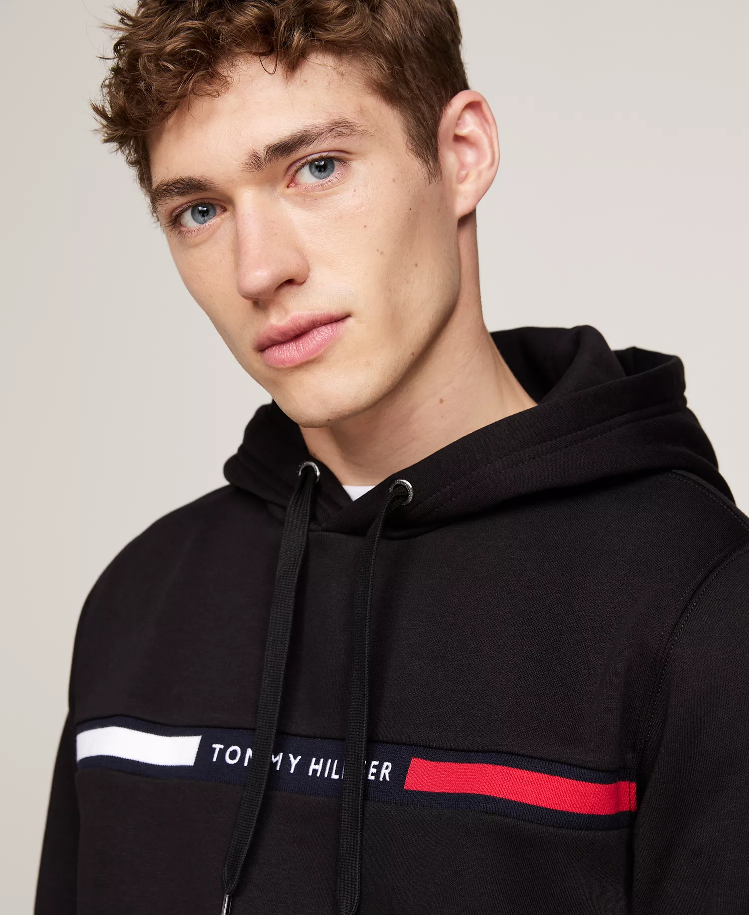 Men's Chest Logo Hoodie - Black - M