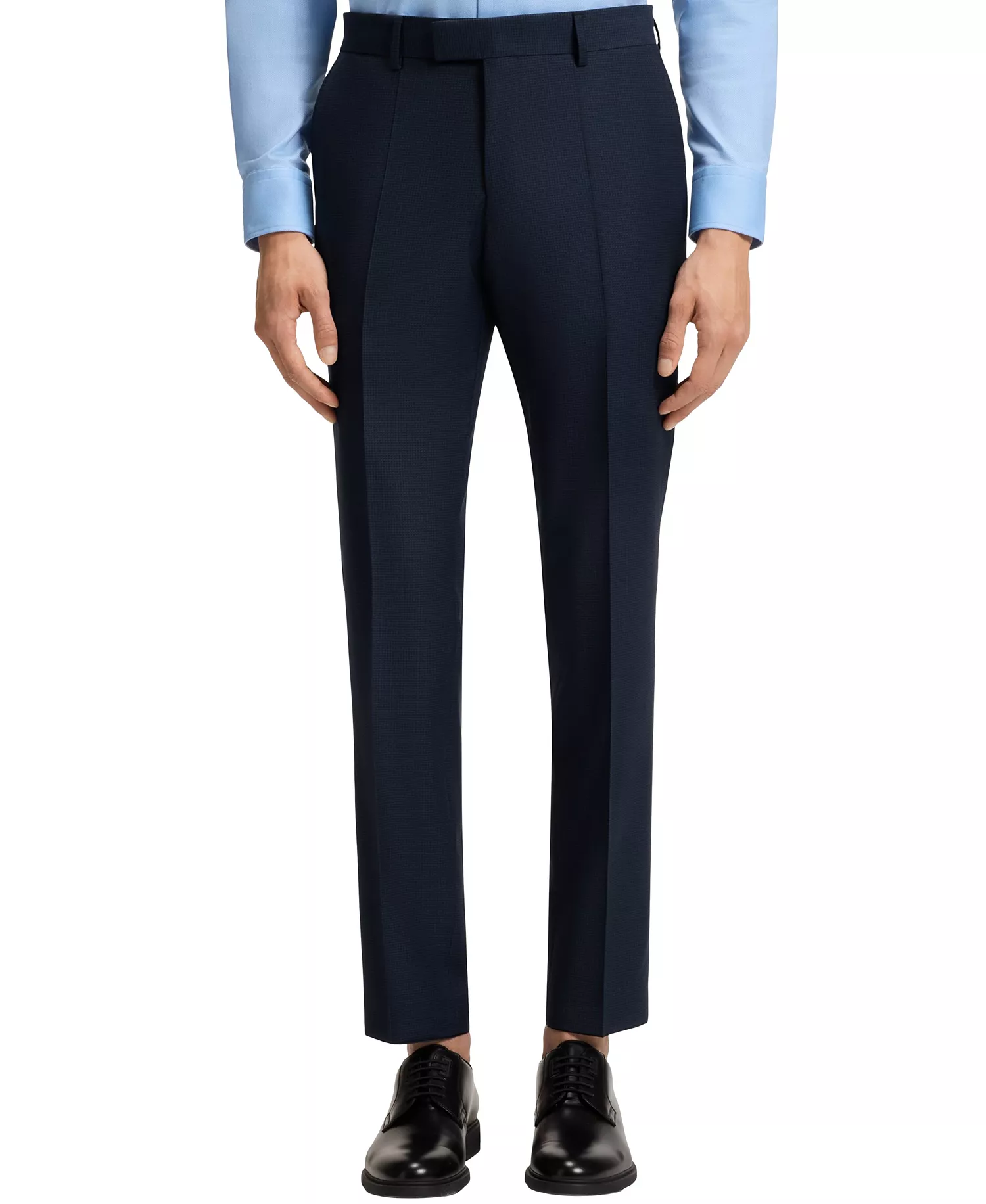 Men's Micro-Patterned Virgin Wool Slim-Fit Suit - Dark Blue - 42R