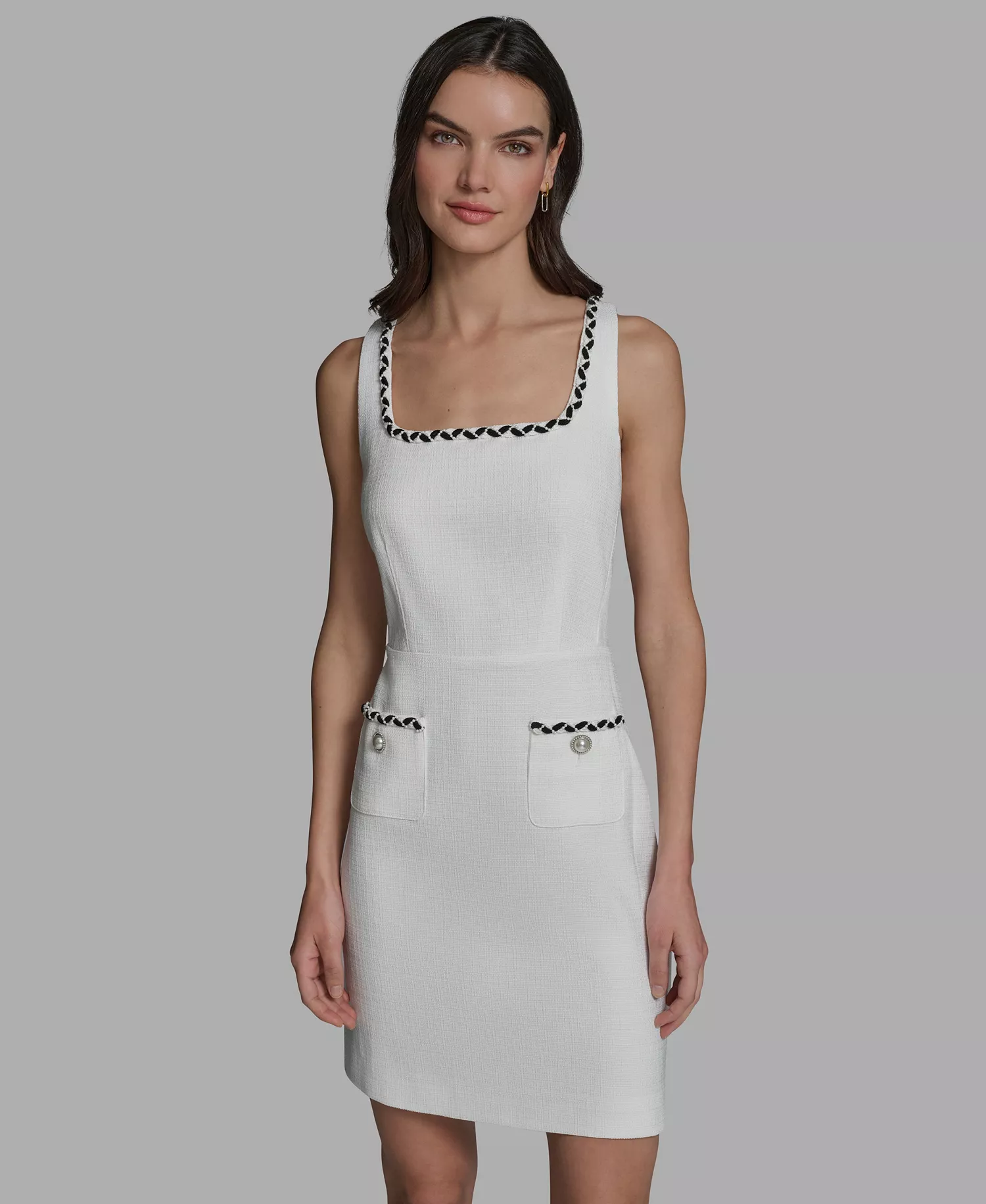 Women's Scoop Neck Shift Dress - Soft White - 0
