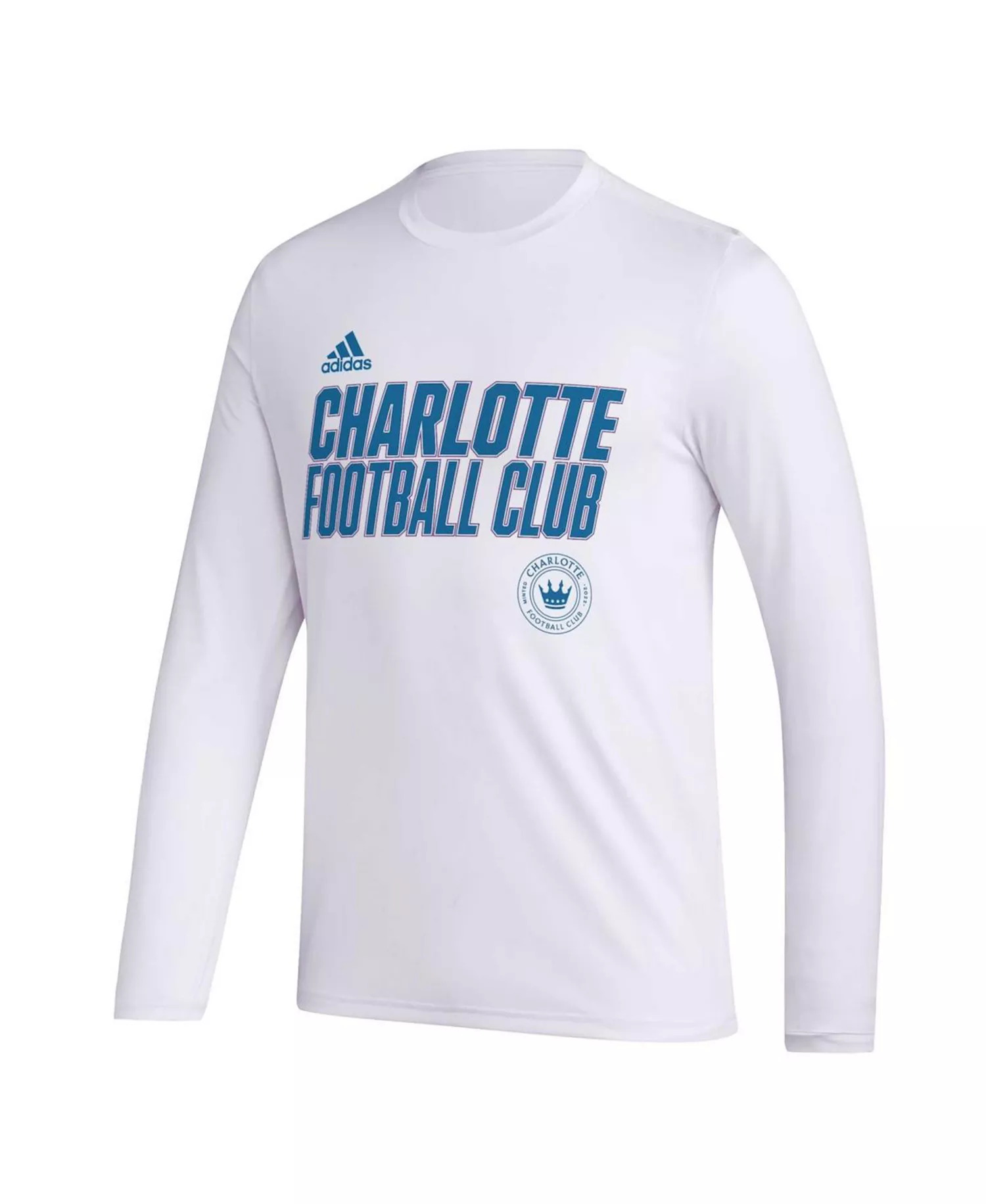 Men's White Charlotte FC Jersey Hook AEROREADY Long Sleeve T-shirt - White - 2XL