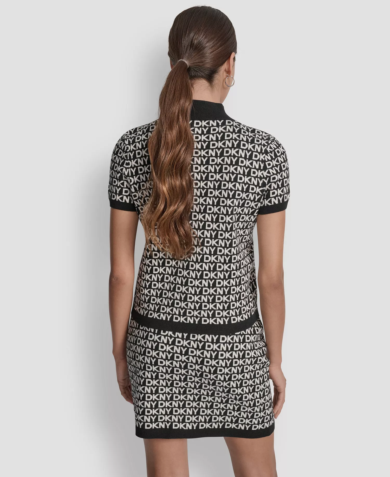 Petite Short Sleeve Logo Sweater - Black Eggnog - PS
